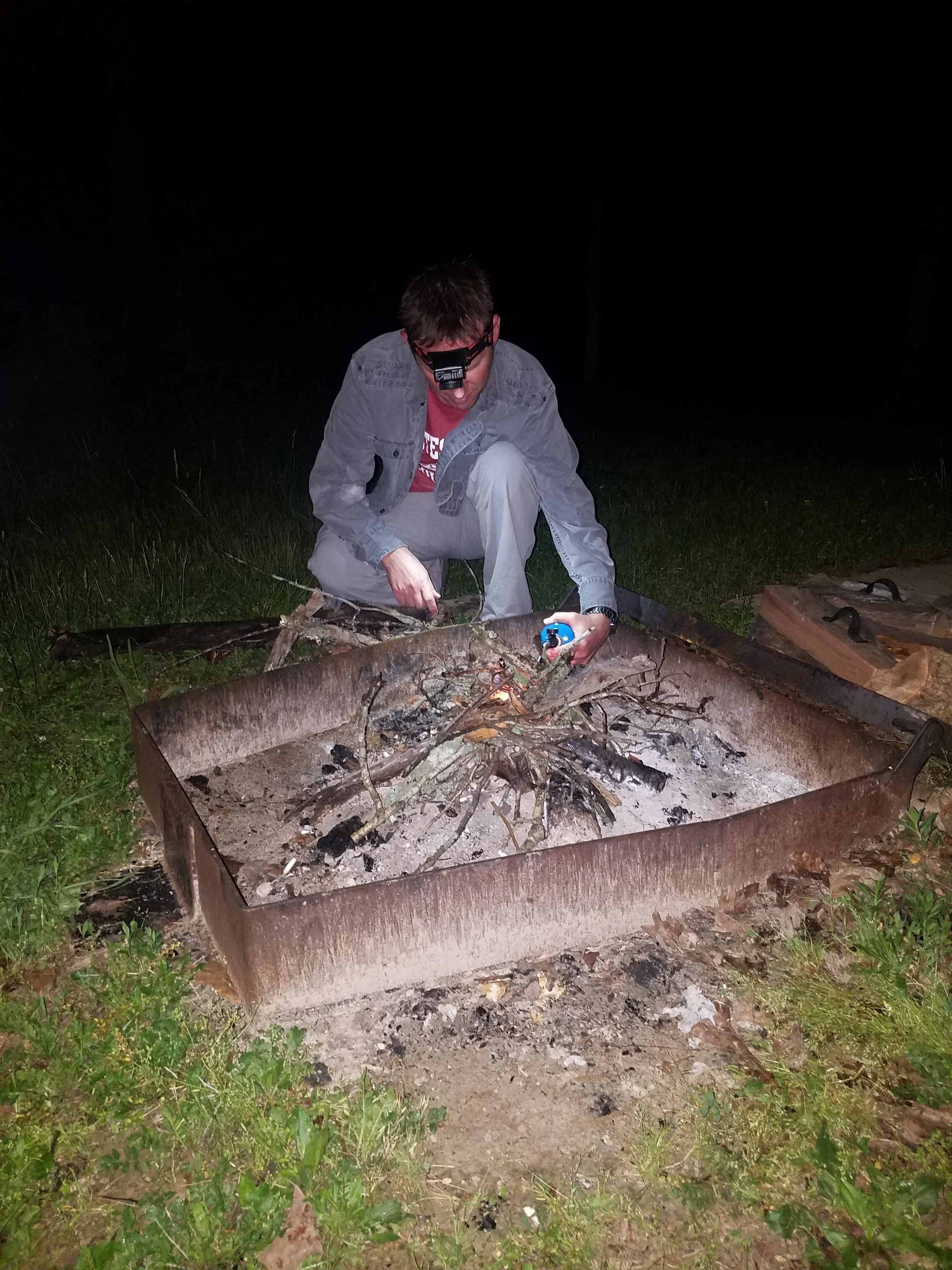 and my brother lighting it!