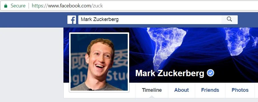 Mark Zuckerberg's Facebook profile
