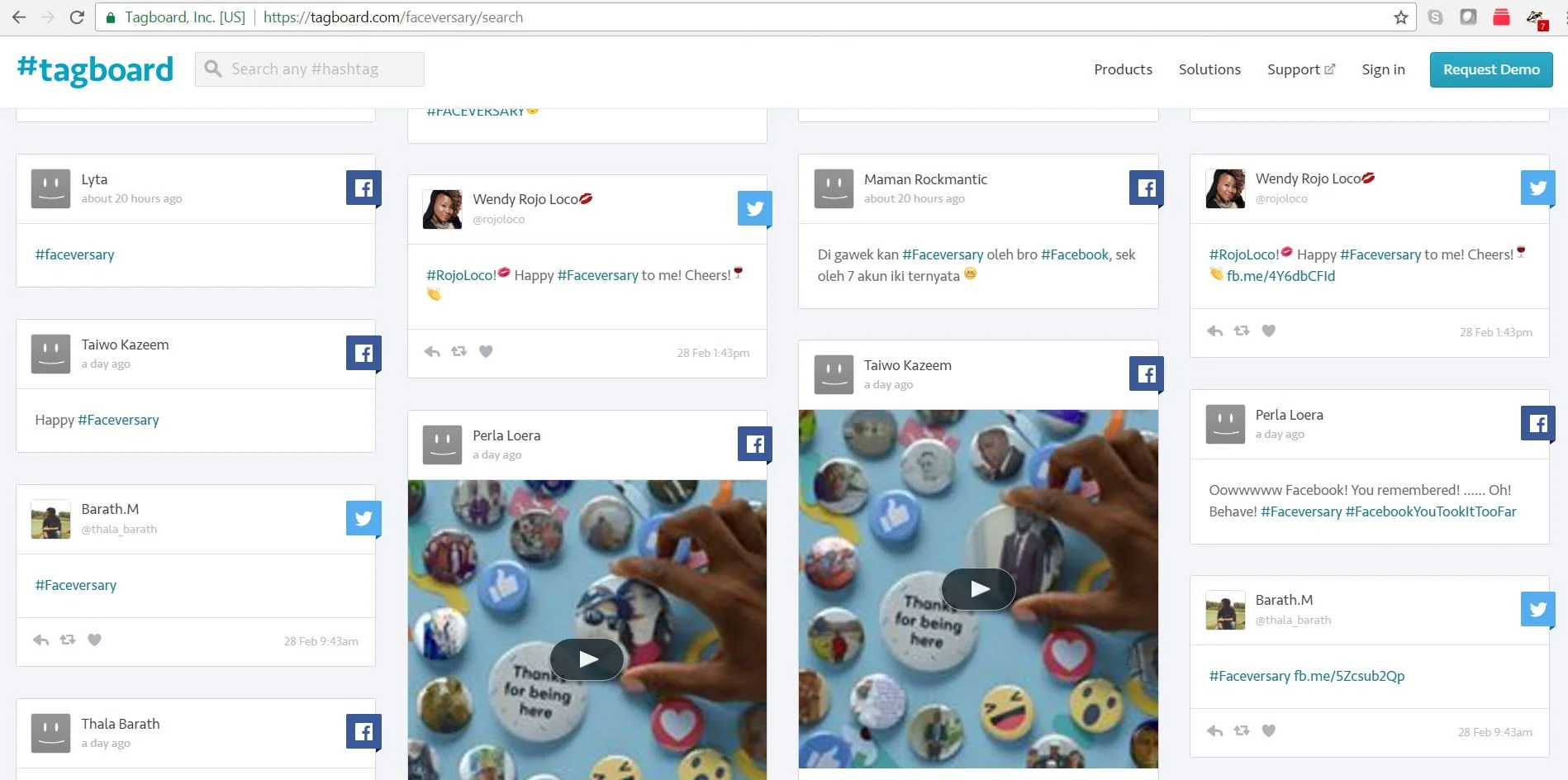 tagboard.com cross platform social media search tool
