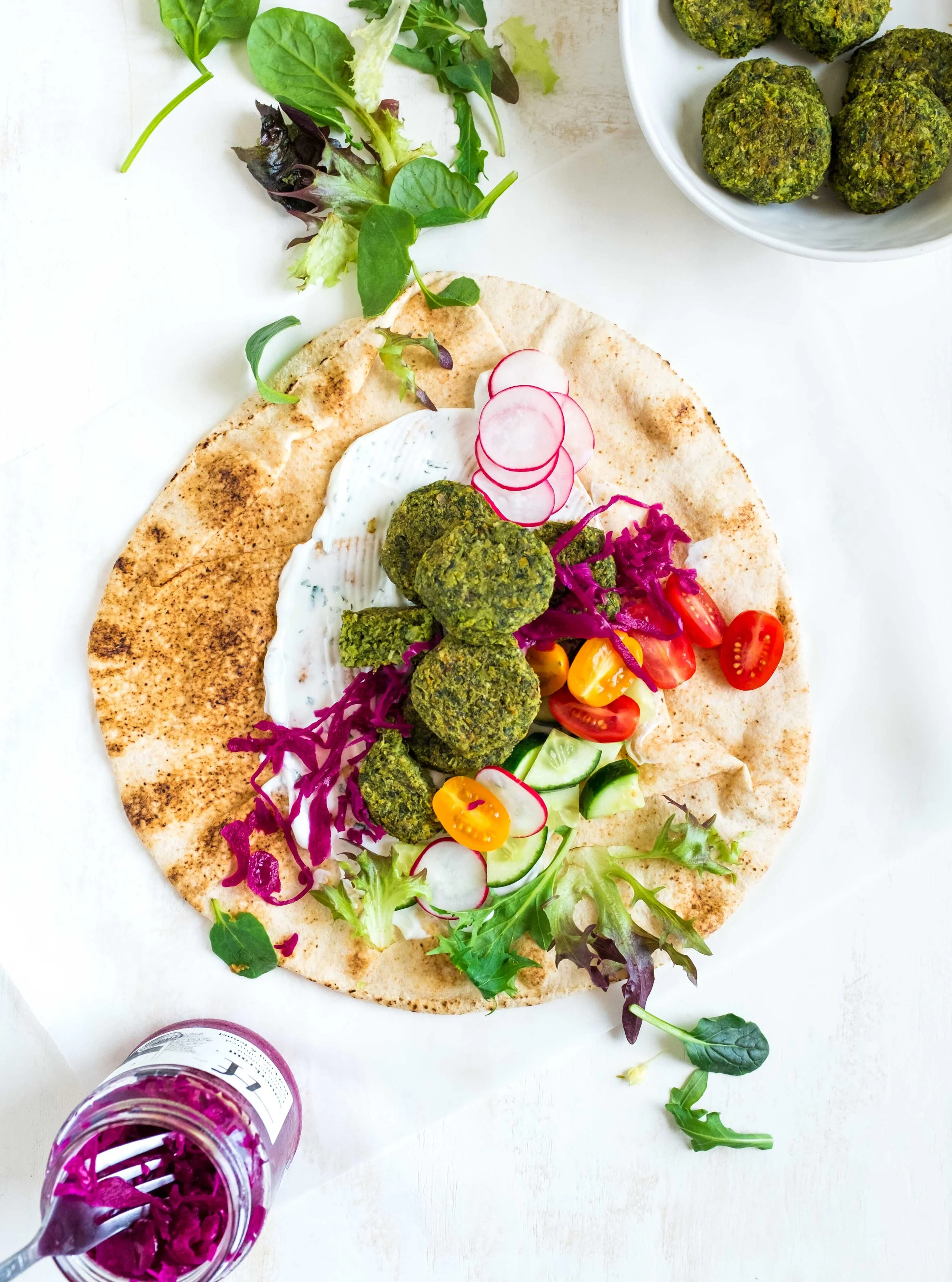 Oven Baked Falafel Wraps 