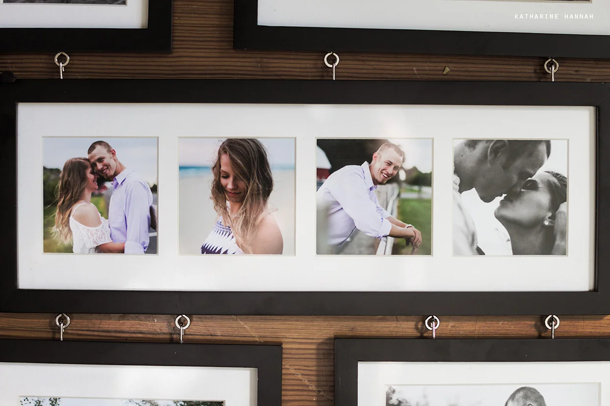 Engagement session framed photographs