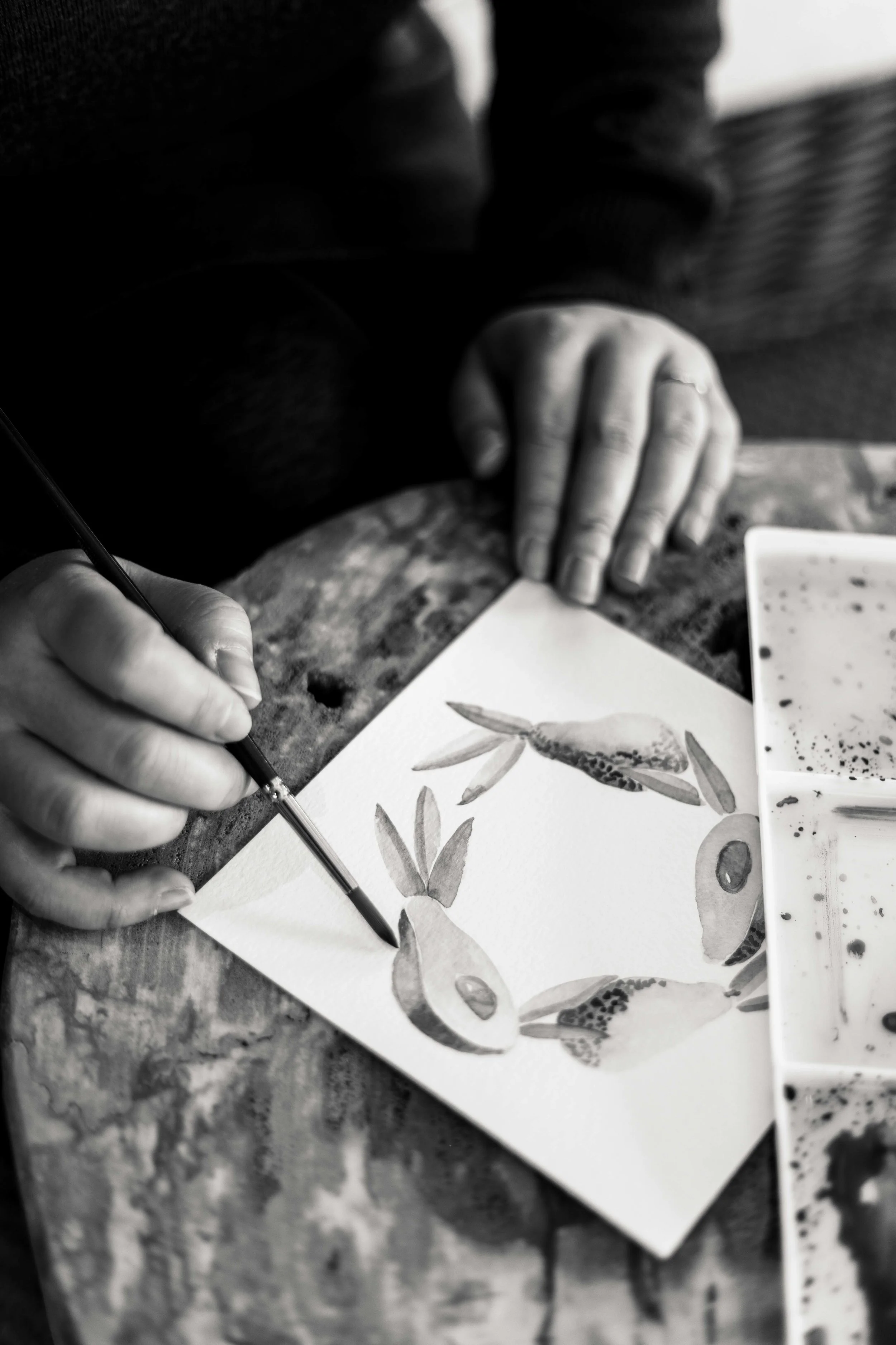 Calligrapher and water color artist interviewed by Chicago portrait photographer Katharine Hannah