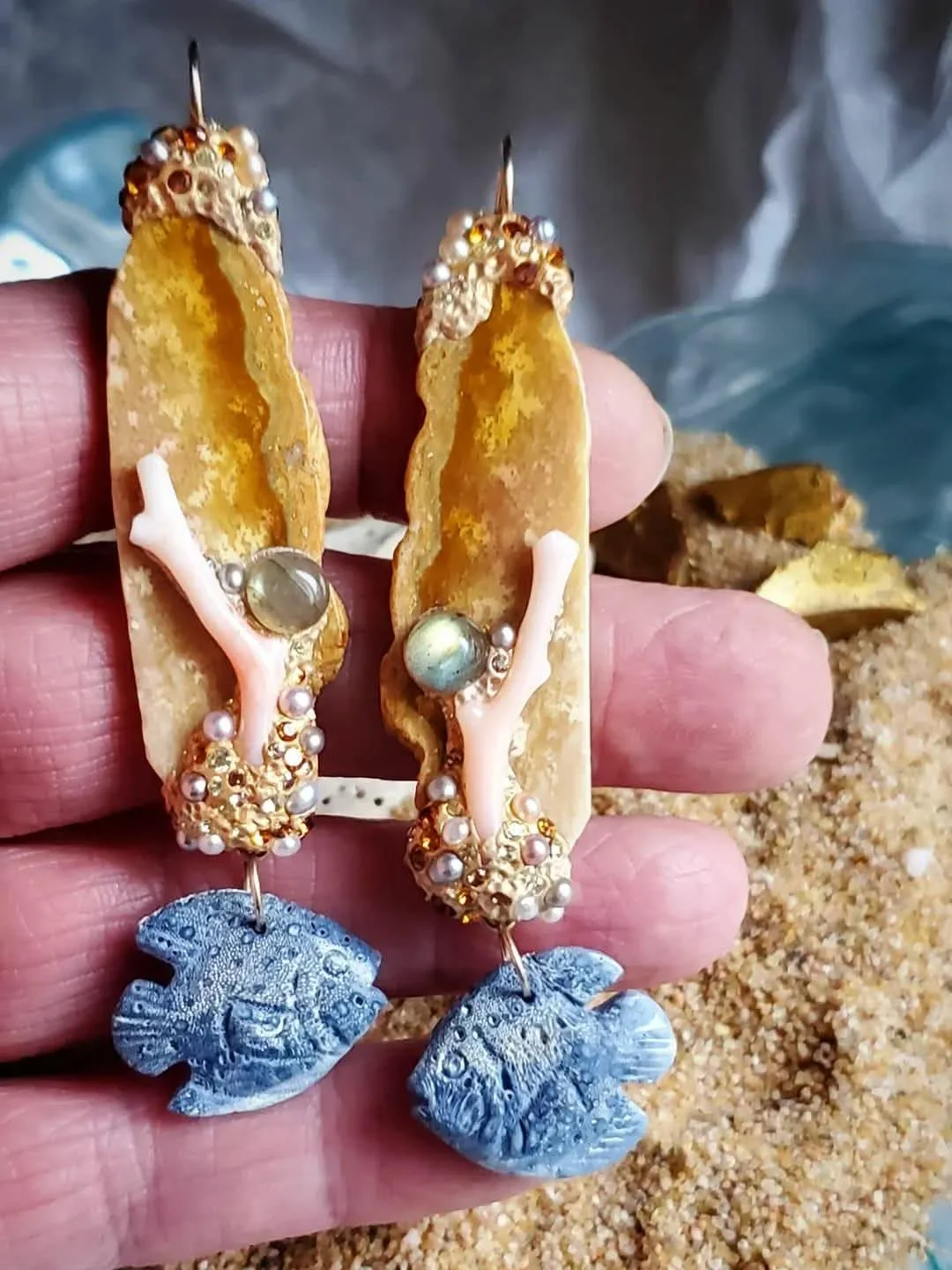 "Pisces Season" Fossil Coral Earrings