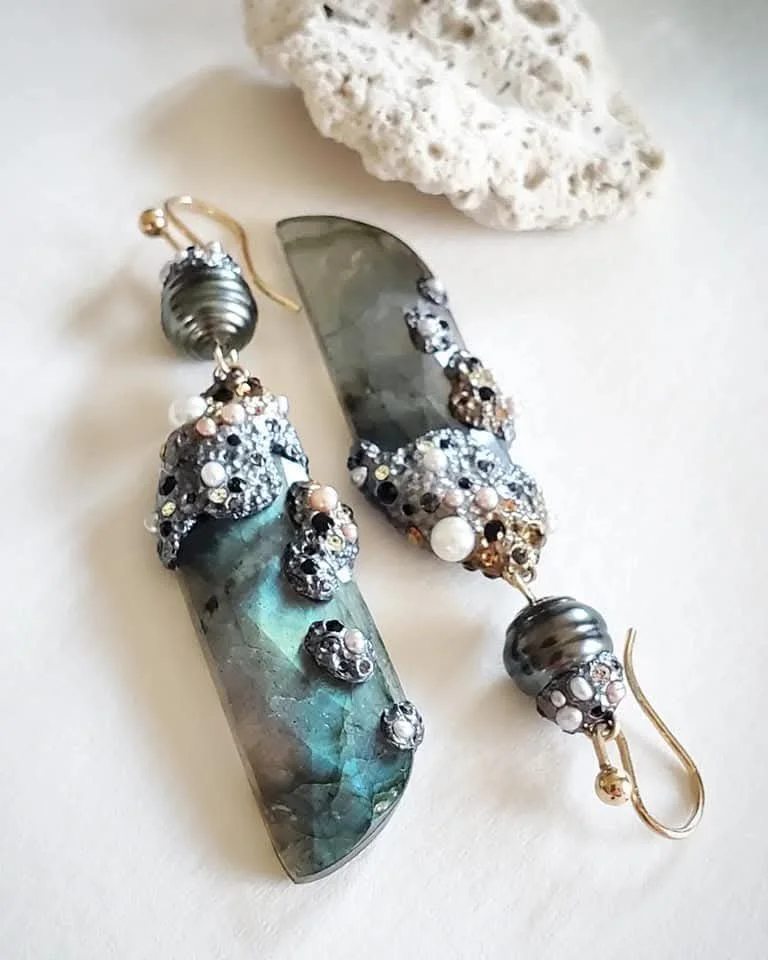 "Surf Foam" Oceanic Elegance Earrings