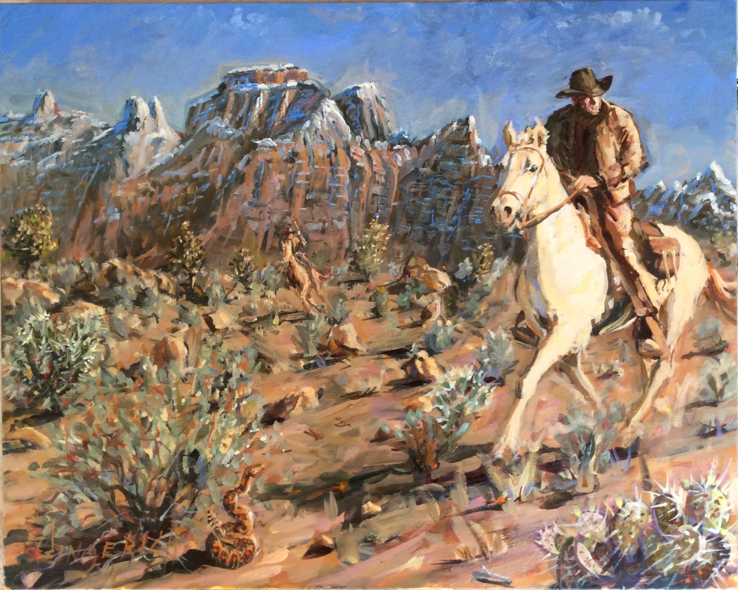Riding Past Zion 24 x 30 inches, oil on canvas