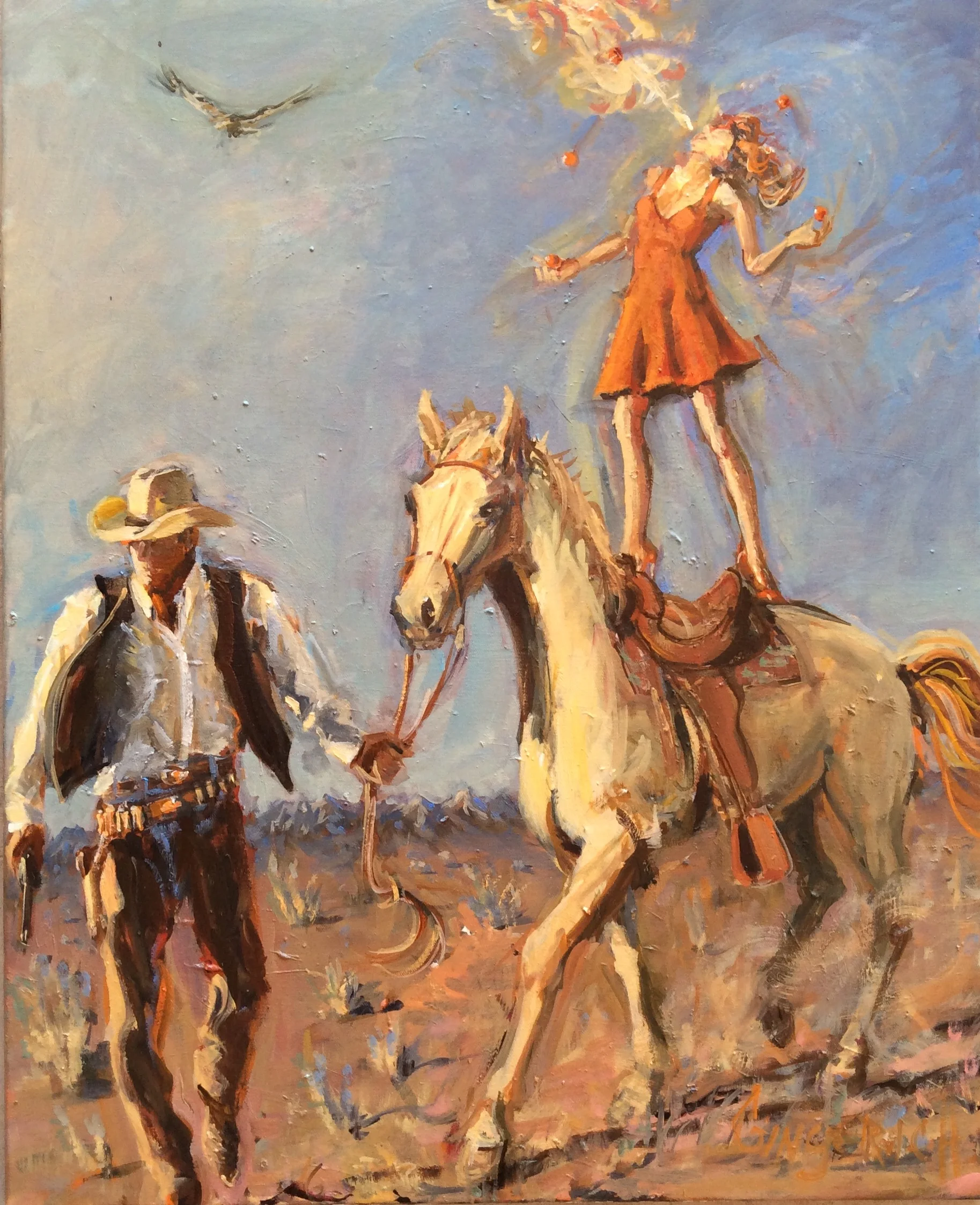 Runaway Showgirl 30 x 24 inches, oil on canvas