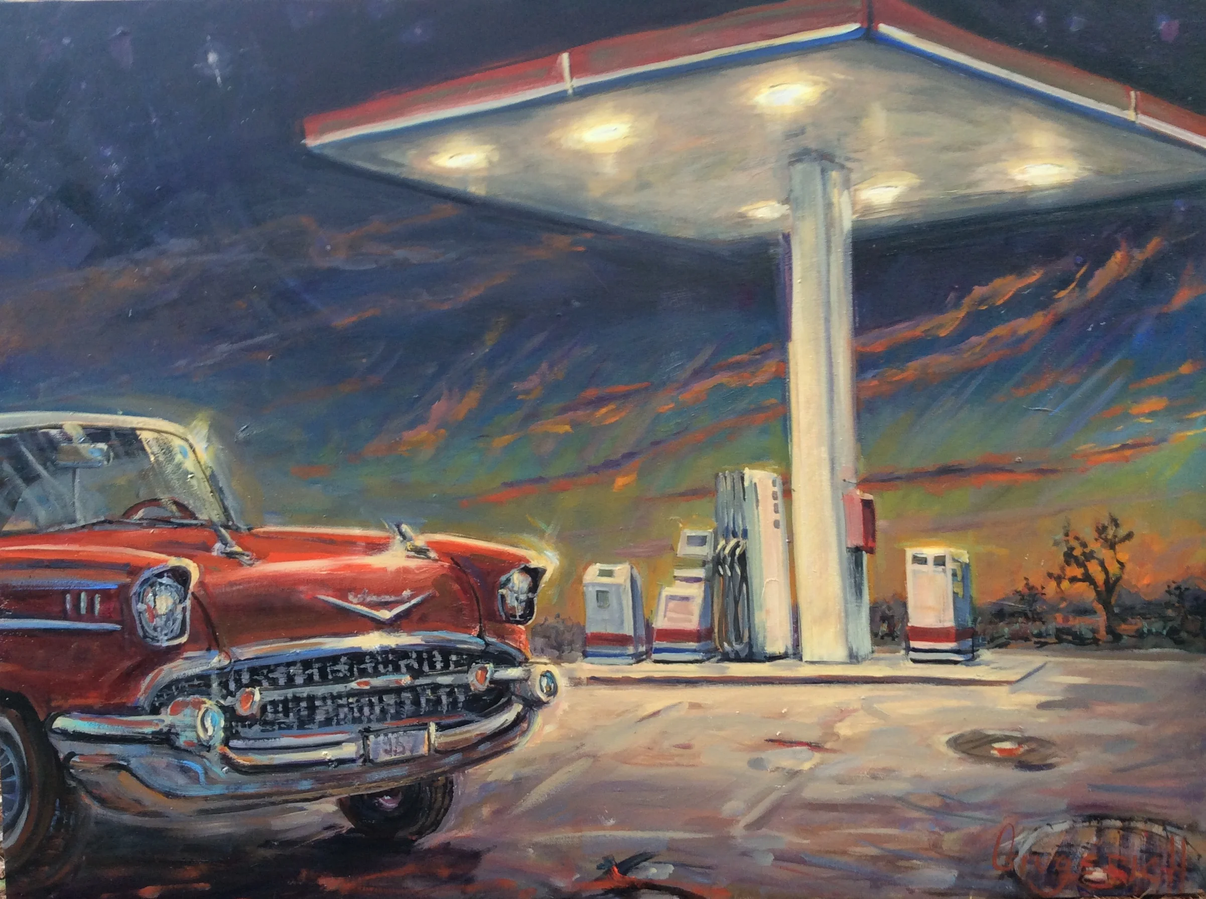 57 Chevy 36 x 48 inches, oil on canvas