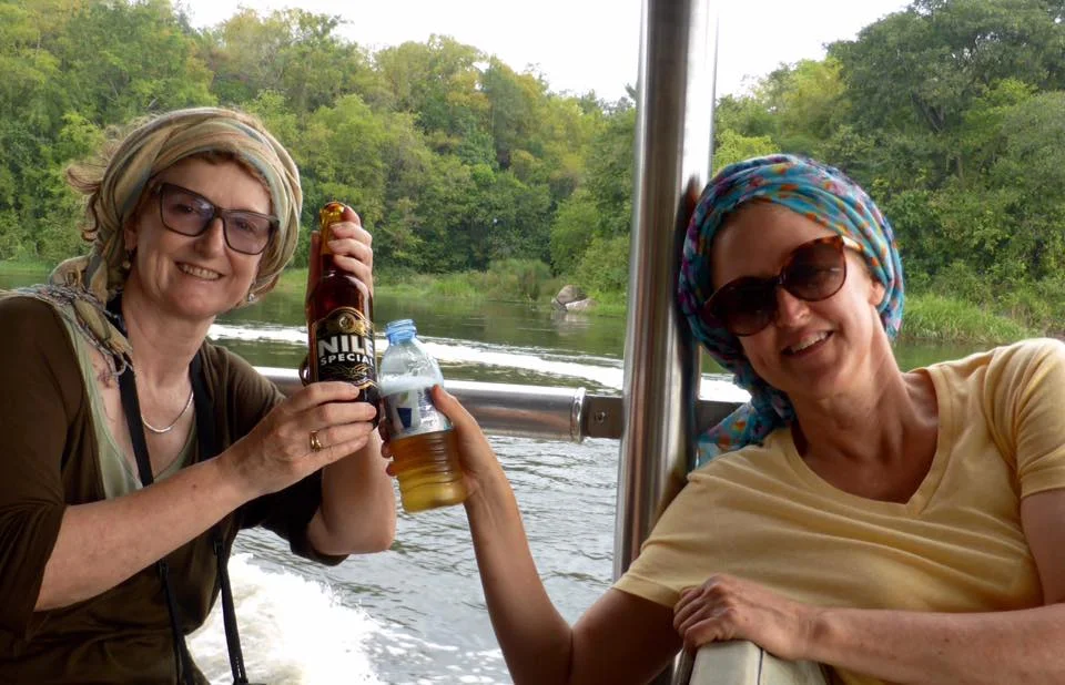 Having Nile special beer at the Mighty River Nile.