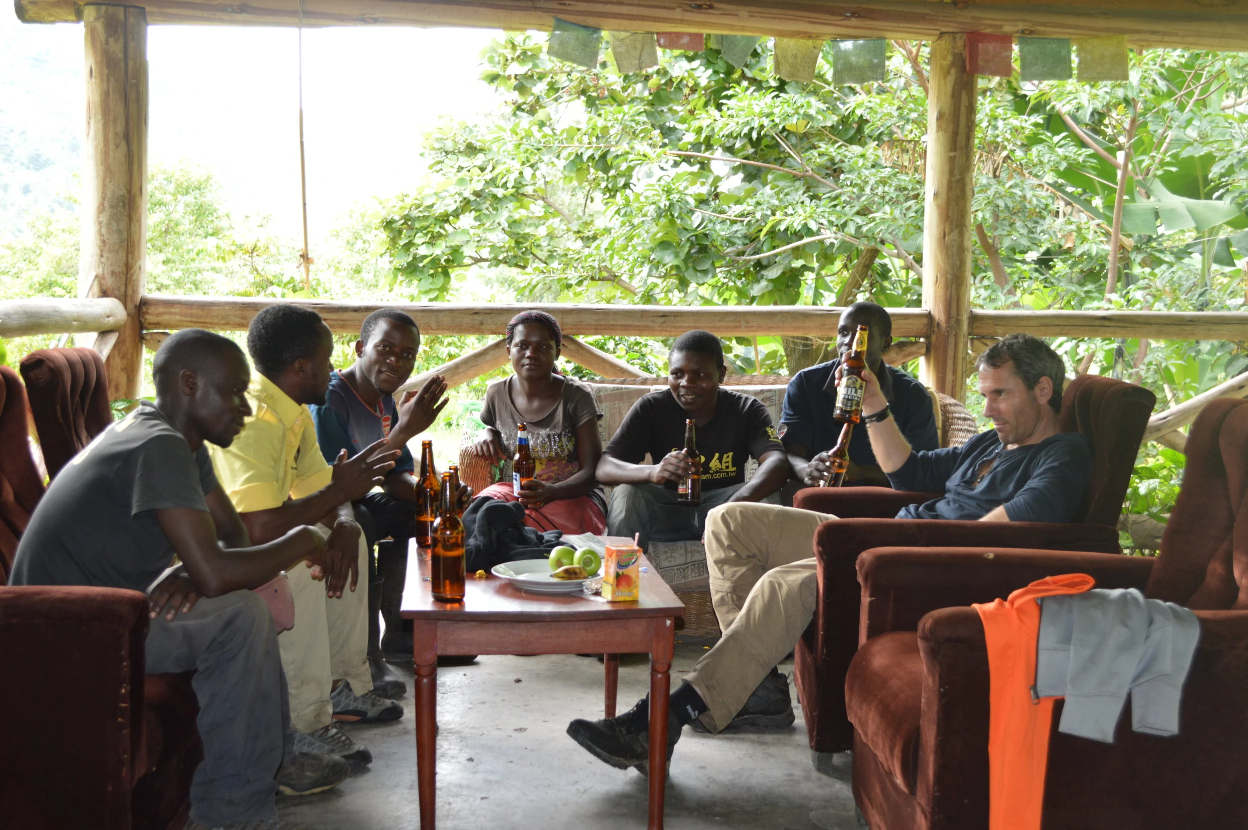 After the forest hike, stopping at the roadside pub,sitting and having one-one i mean tasting Ugandan brewed Nile special beer with your guides,rangers and porters is may be what you need.