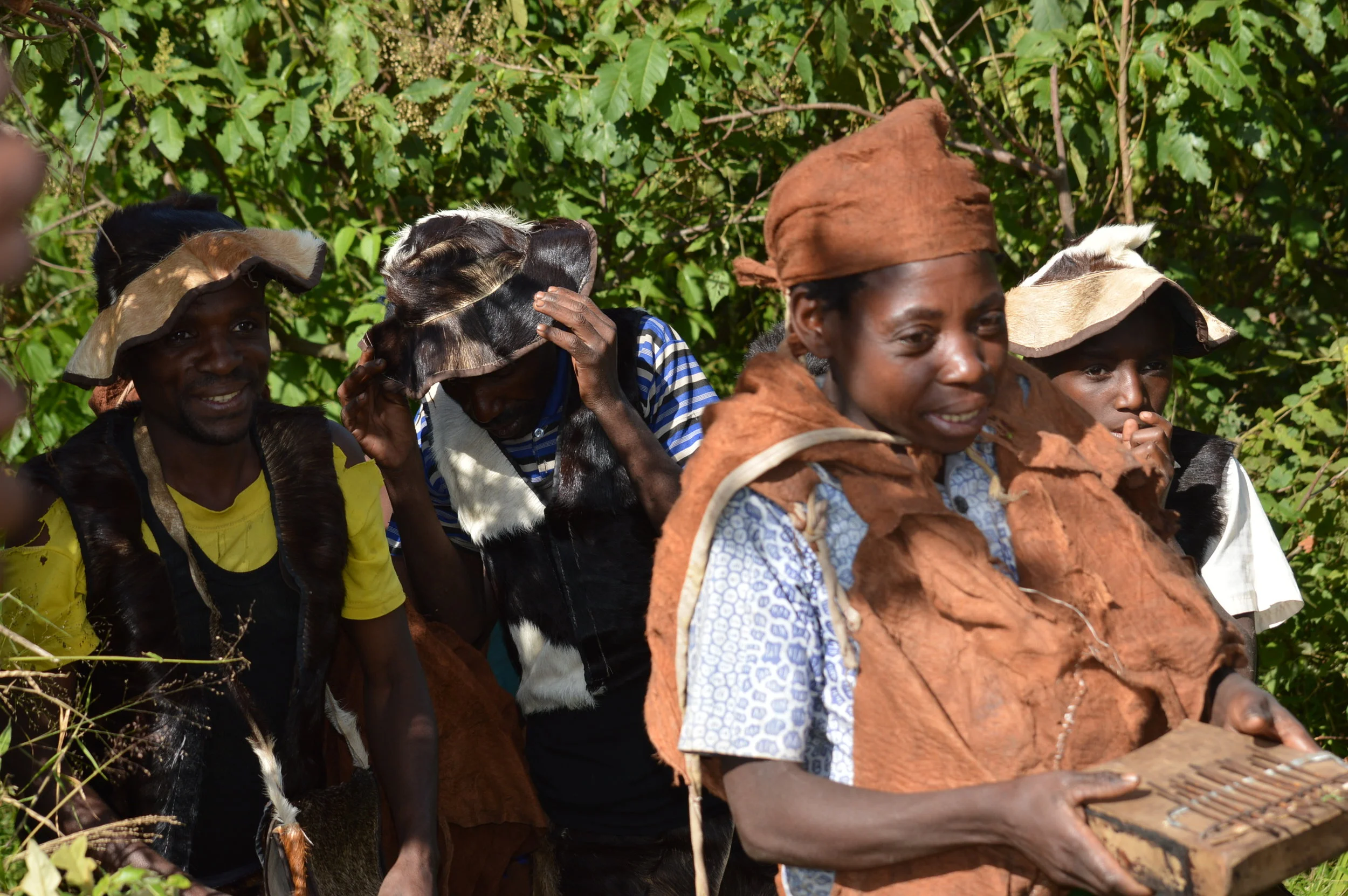Btwa family welcoming tourists with a conservation local dance
