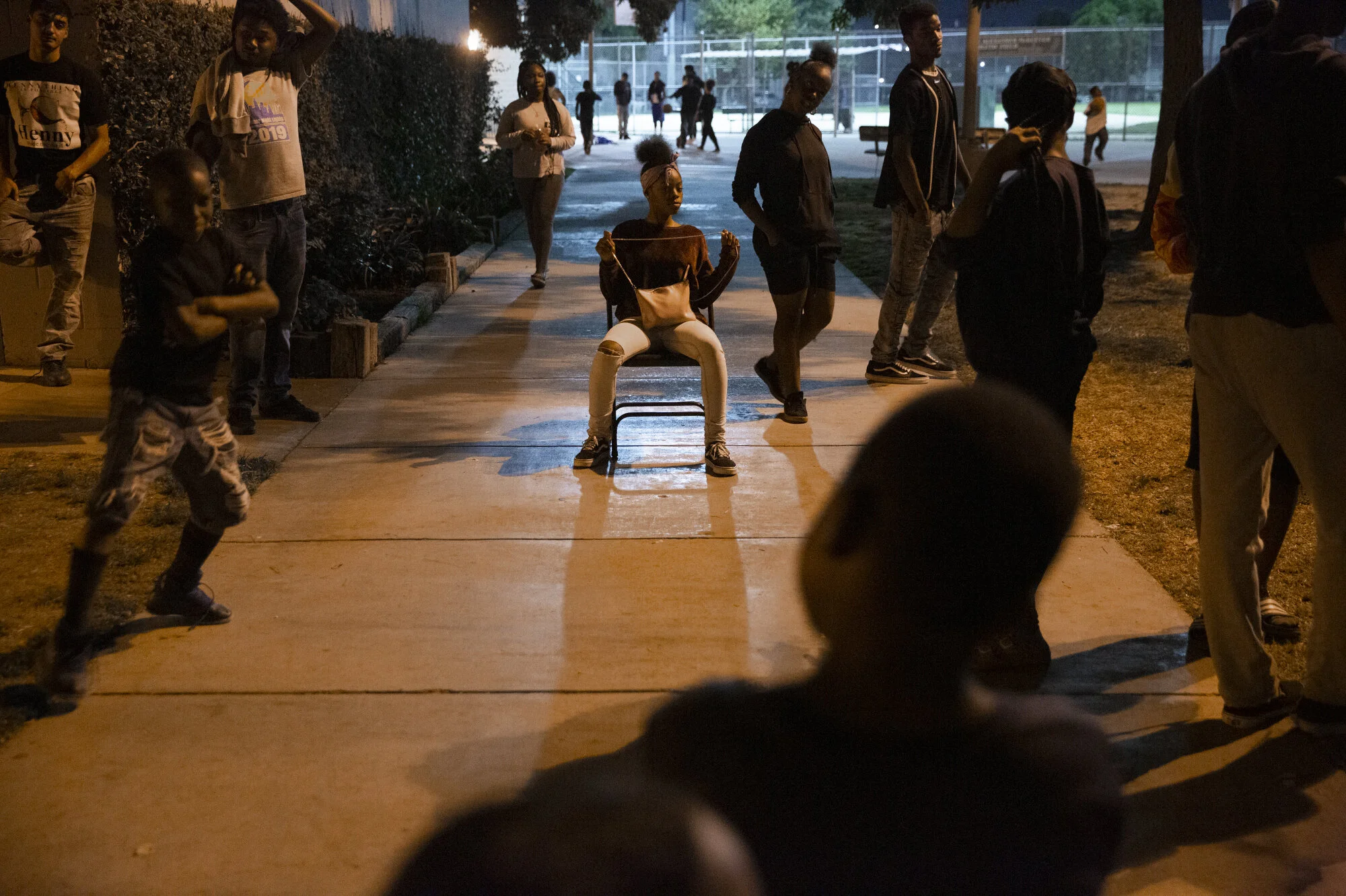  Every night is different. Sometimes people break; sometimes they slink off into their corners; there is always the familiar drum of the basketball. “We can dance and everyone get along. And it’s safe,” says Chris Johnson, 21. 