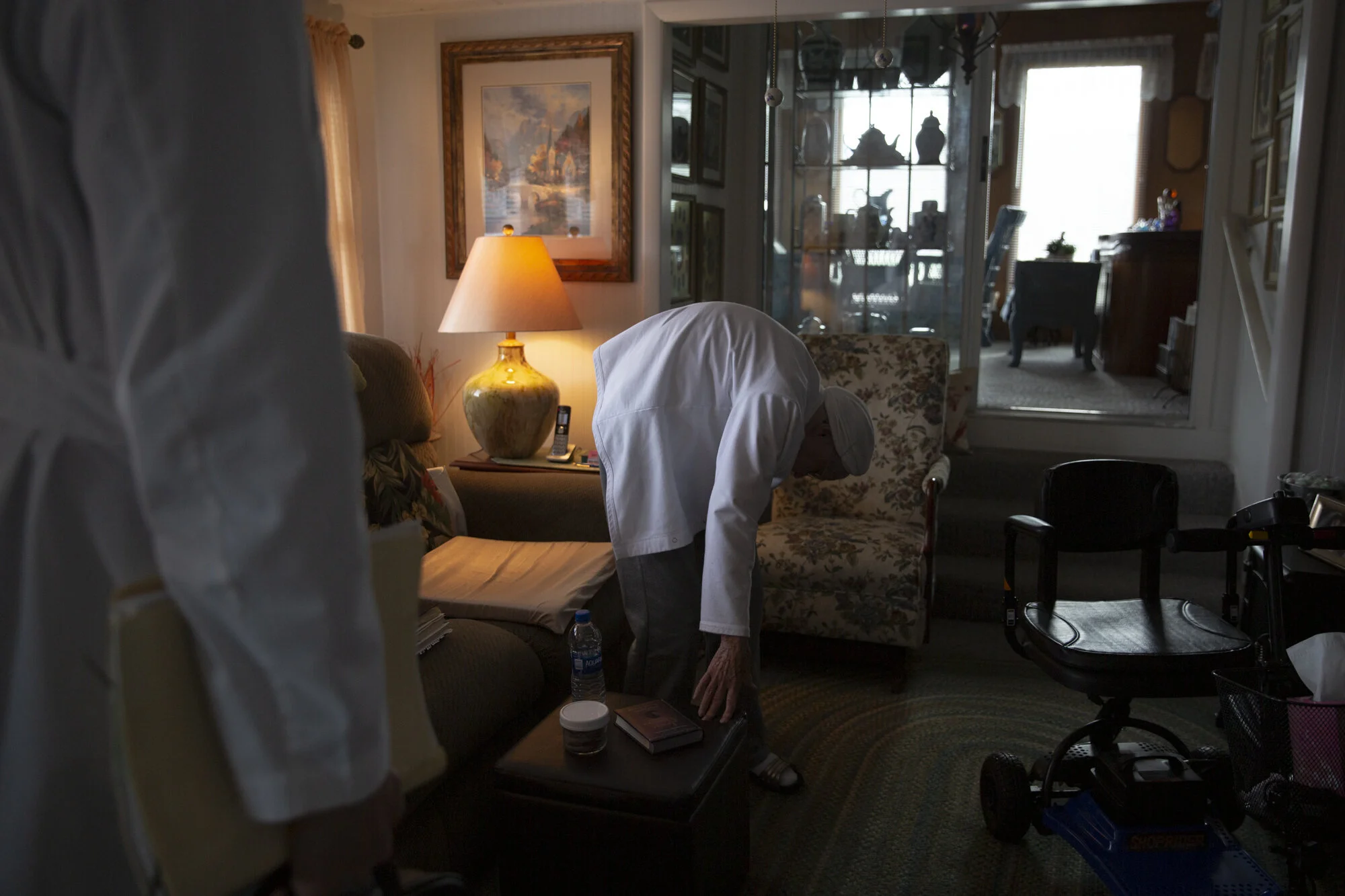  “I hide my face in my body because I'm all dried up in a knot,” says Betty Ledford, who has osteoarthritis and scoliosis. 
