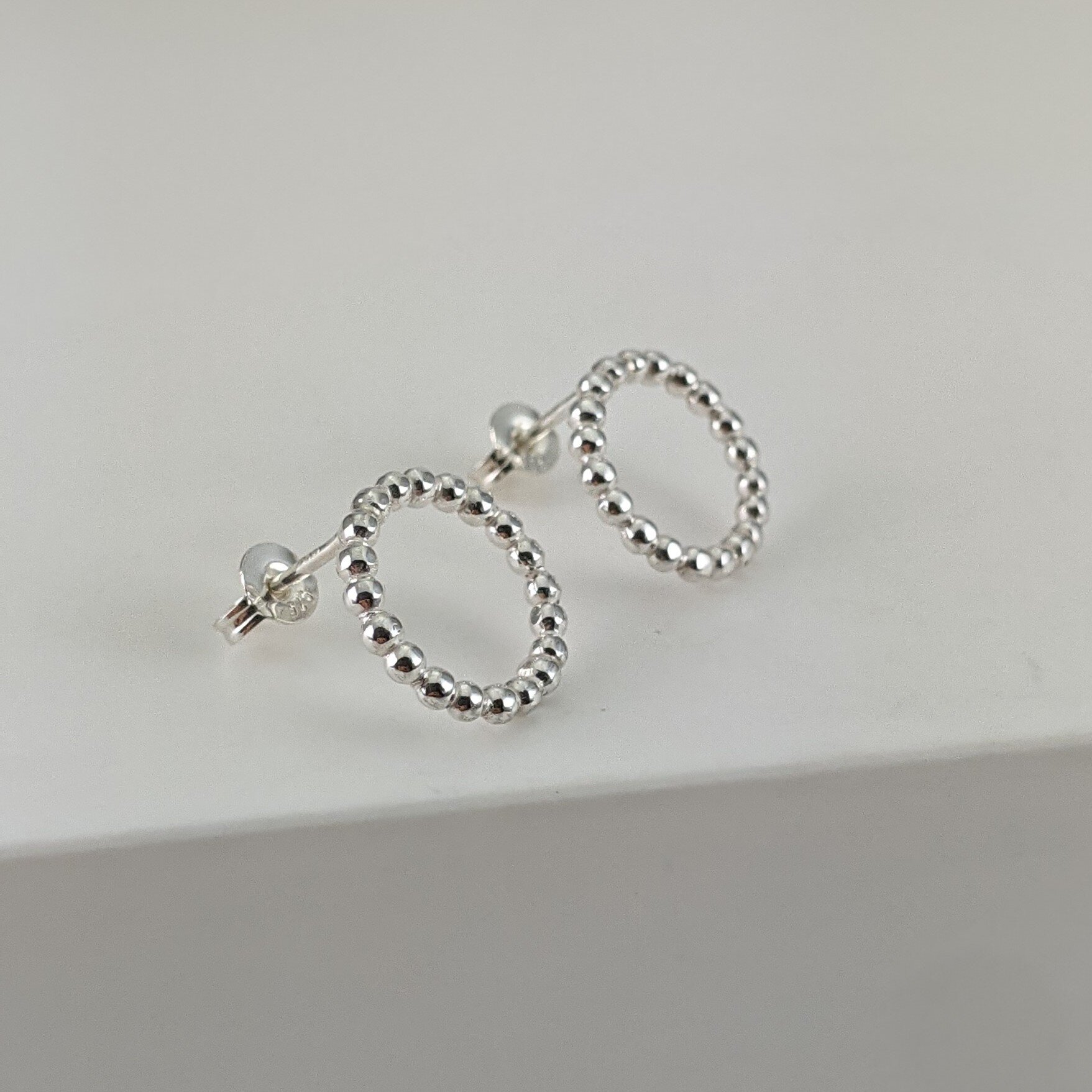 Large beaded circle studs - two styles