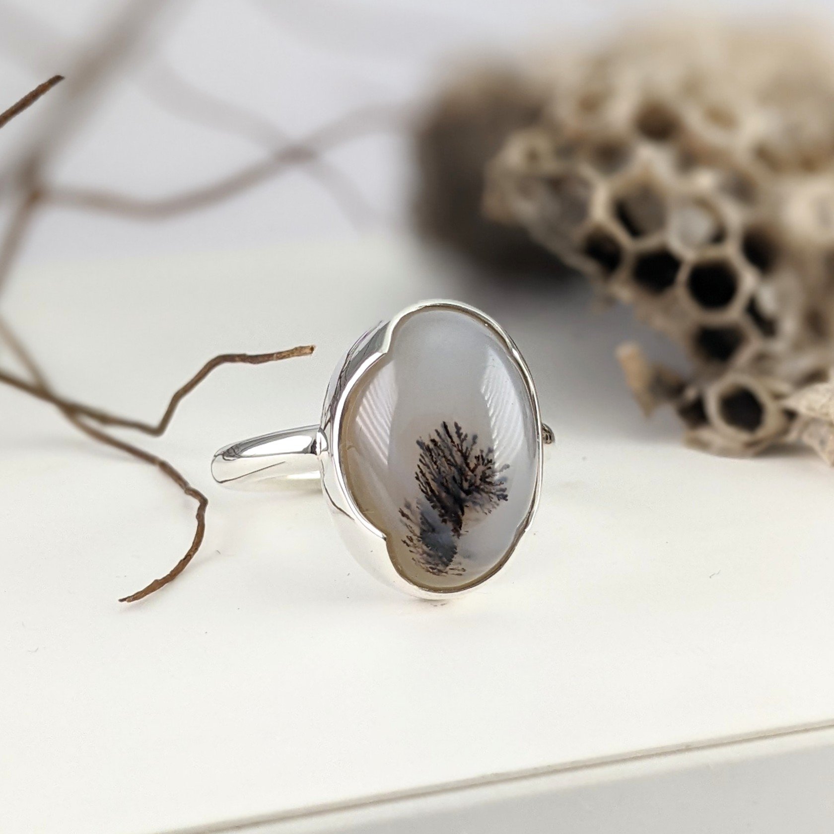 Montana Agate Ring Sterling Silver Silver Montana Agate Jewelry MADE TO ORDER