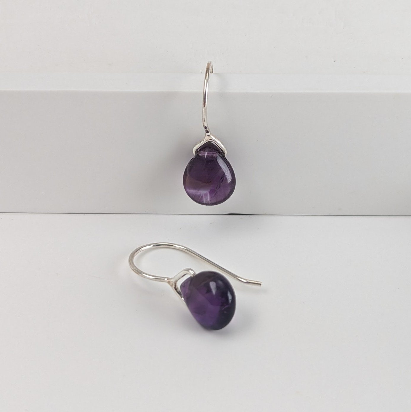 Natural Amethyst teardrop earrings