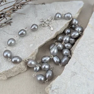 ネックレス・ペンダント [KINDABABY] gemstone gray pearl necklace gemstone gray pearl necklace - kindababy