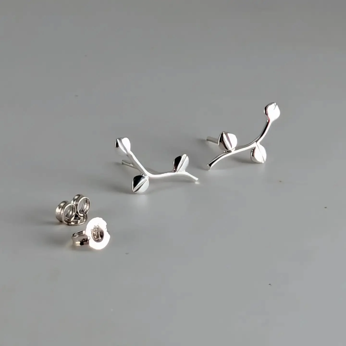 My handmade Argentium silver three leaves stacking stud earrings add botanical charm to your life.  These look great on their own or stacked in your second piercing. Check out this style along with a selection of other new jewellery I recently added 