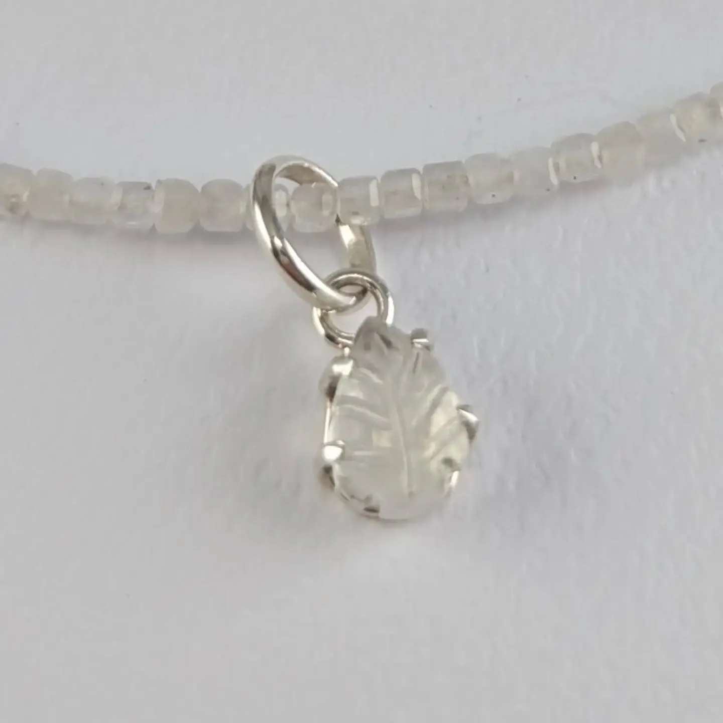 This alluring moonstone carved leaf pendant works beautifully on the tiny cube moonstone necklace, both newly released as part of my latest collection available on my website now. Perfect for a plant or moon lover, or if you are like me, both!

#moon