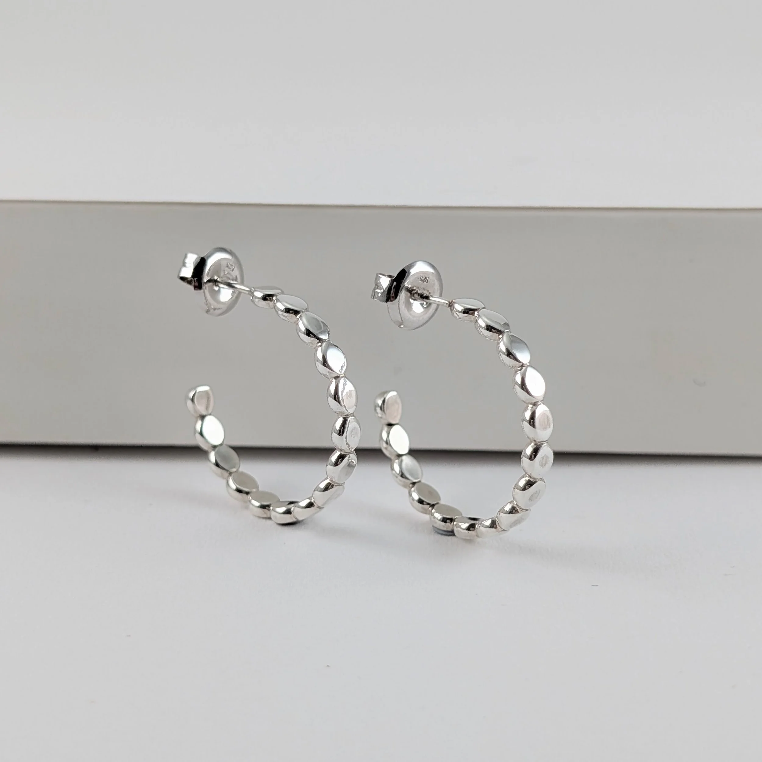 Rolled beaded wire earrings