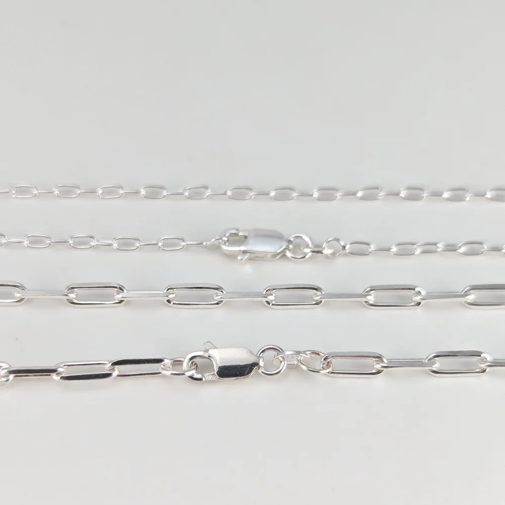Long cable chain necklaces made in Italy sterling silver Georgina