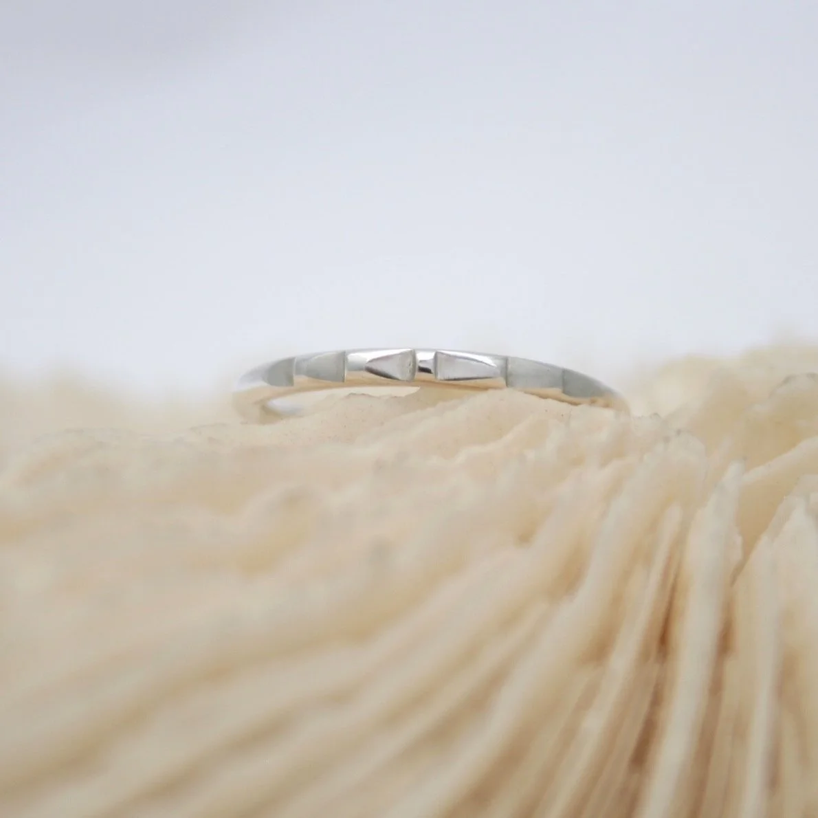 triangle cut thin stacking ring handmade sterling silver georgina dunn jewellery