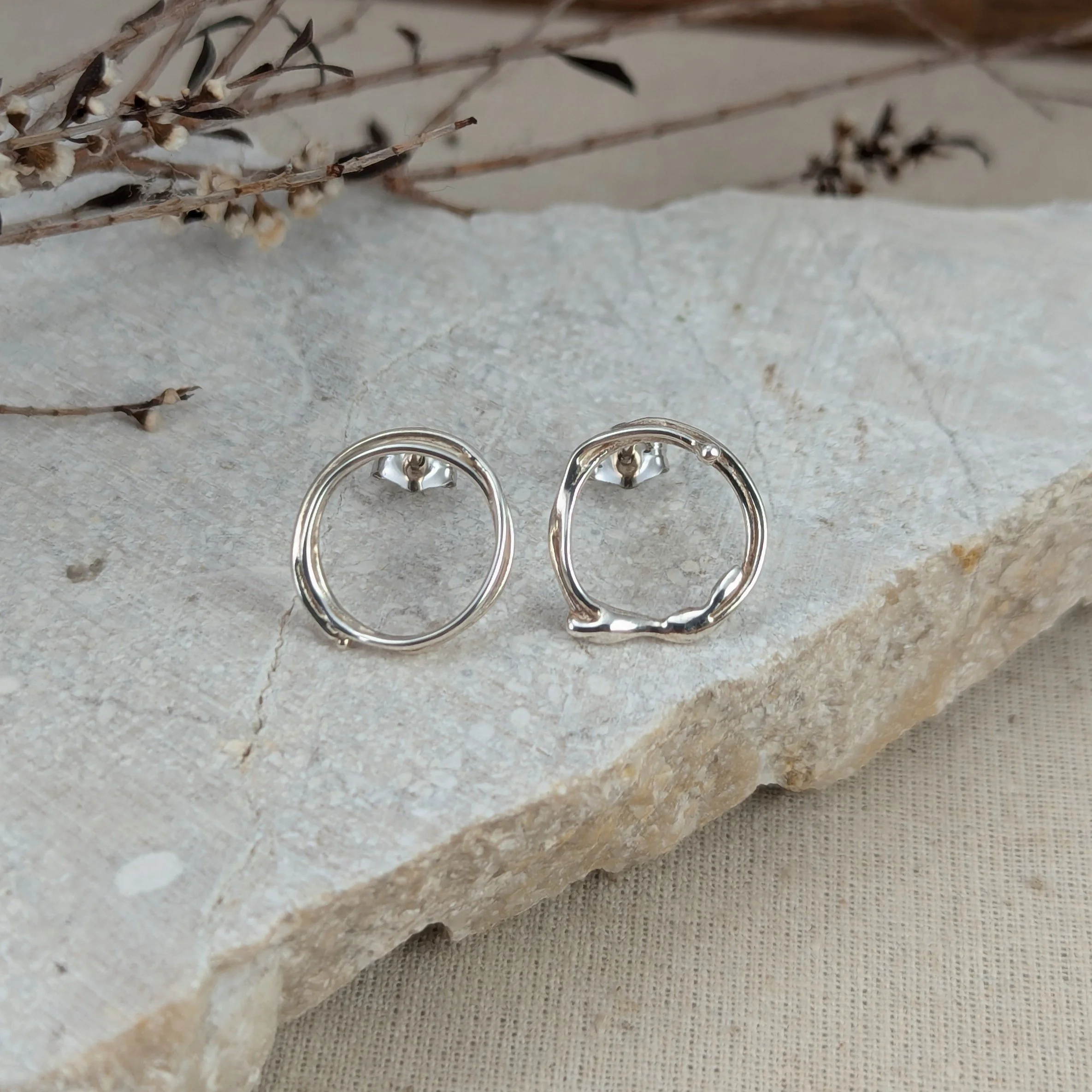 Large scribble stud earrings