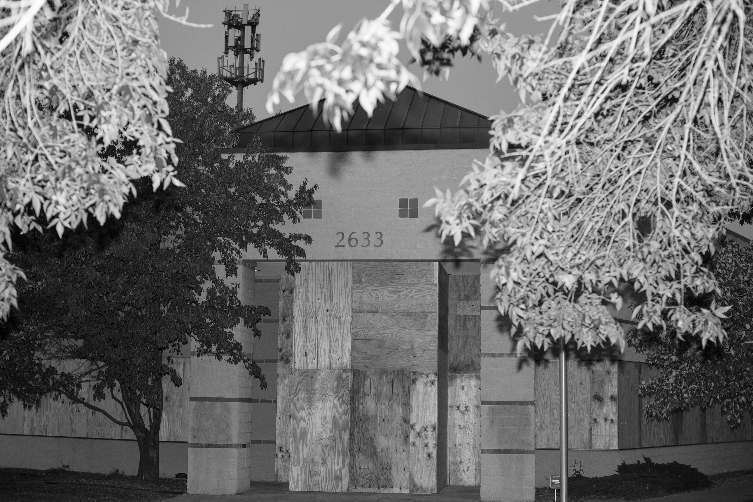 The building proposed to replace the Third Police Precinct remains boarded up and empty on Wednesday, September 16th, 2020 in the Seward neighborhood of south Minneapolis. According to a press release from Seward Police Abolition, neighbors in Minne