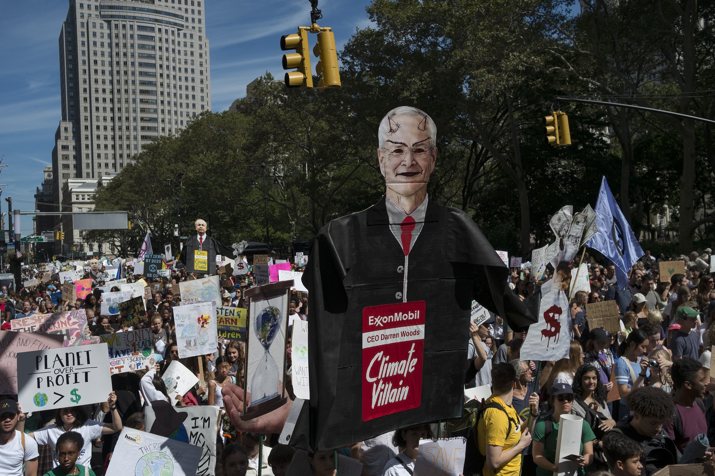  Thousands gather and proceed to march throughout Manhattan for the Global Climate Strike on September 20th, 2019. 