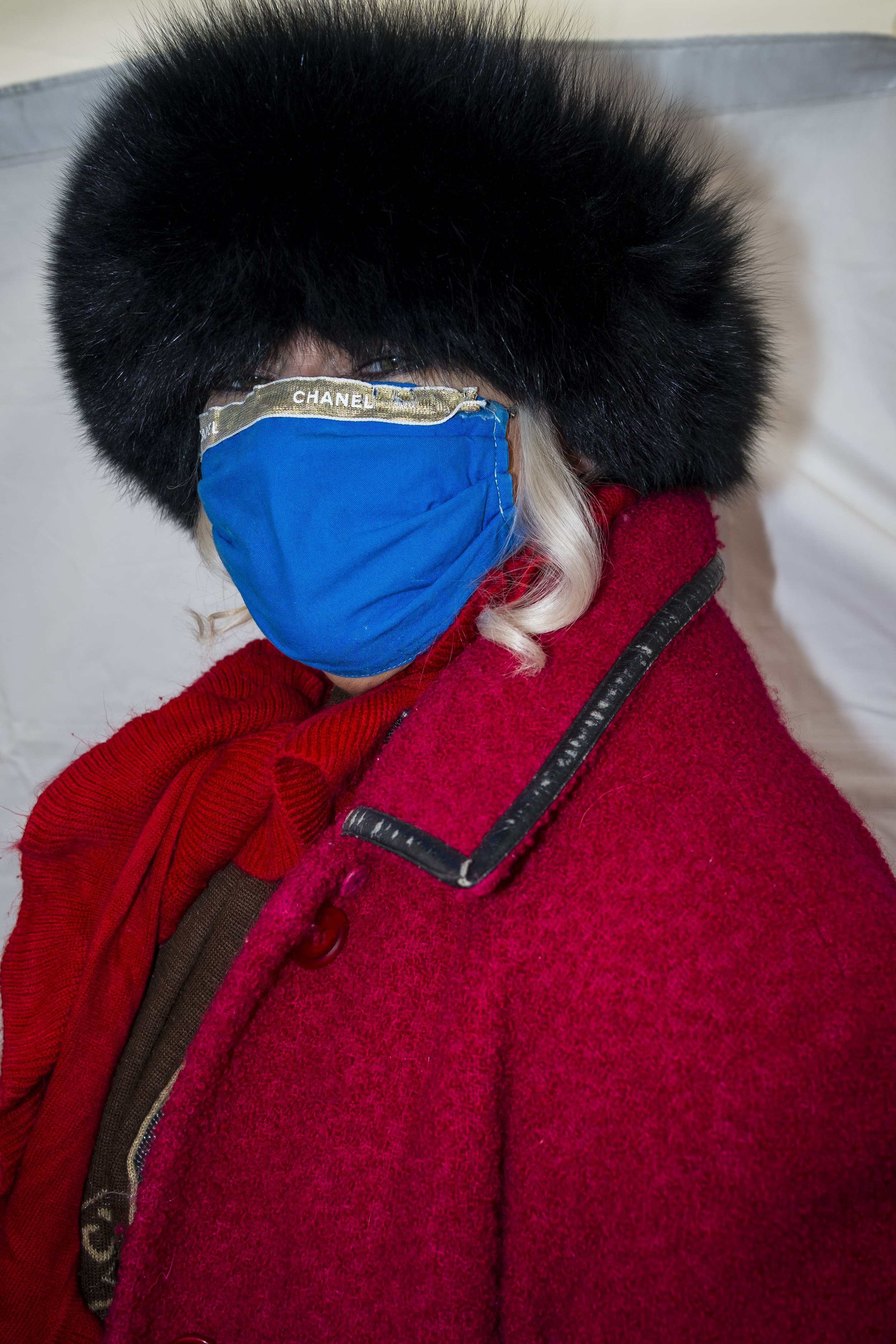  HIBBING, MN - OCTOBER 26: Kathy Merkel waits in warming tents for Vice President Mike Pence to arrive at the Range Regional Airport on October 26, 2020 in Hibbing, Minnesota. Pence said he would continue to campaign after at least five members of hi