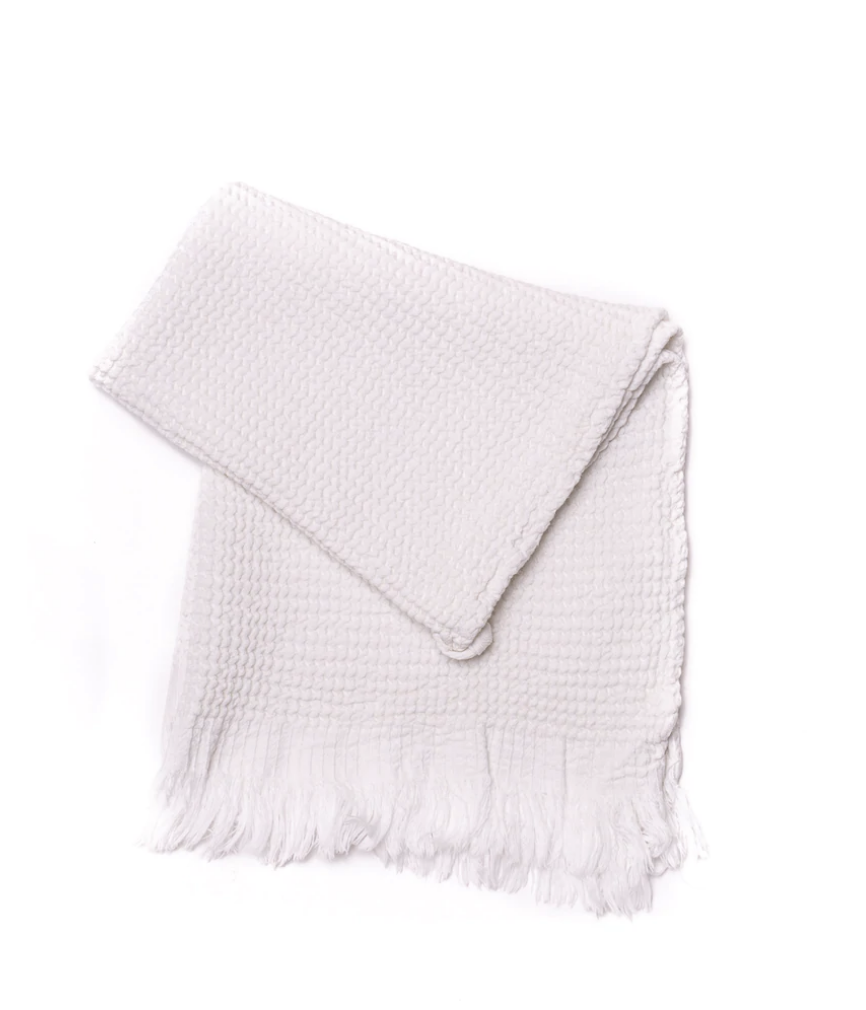 ELLA WAFFLE HAND TOWEL - WHITE