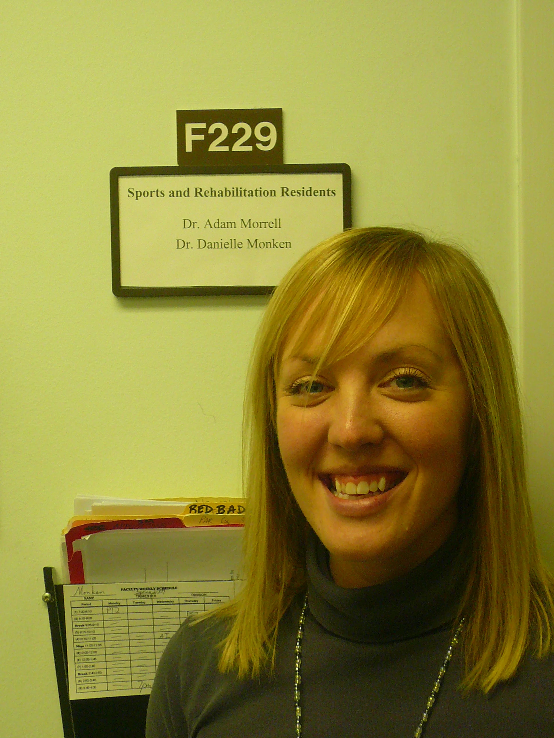 After a year of working at Logan, I finally had gotten my name on the wall outside my office! (March 2009)
