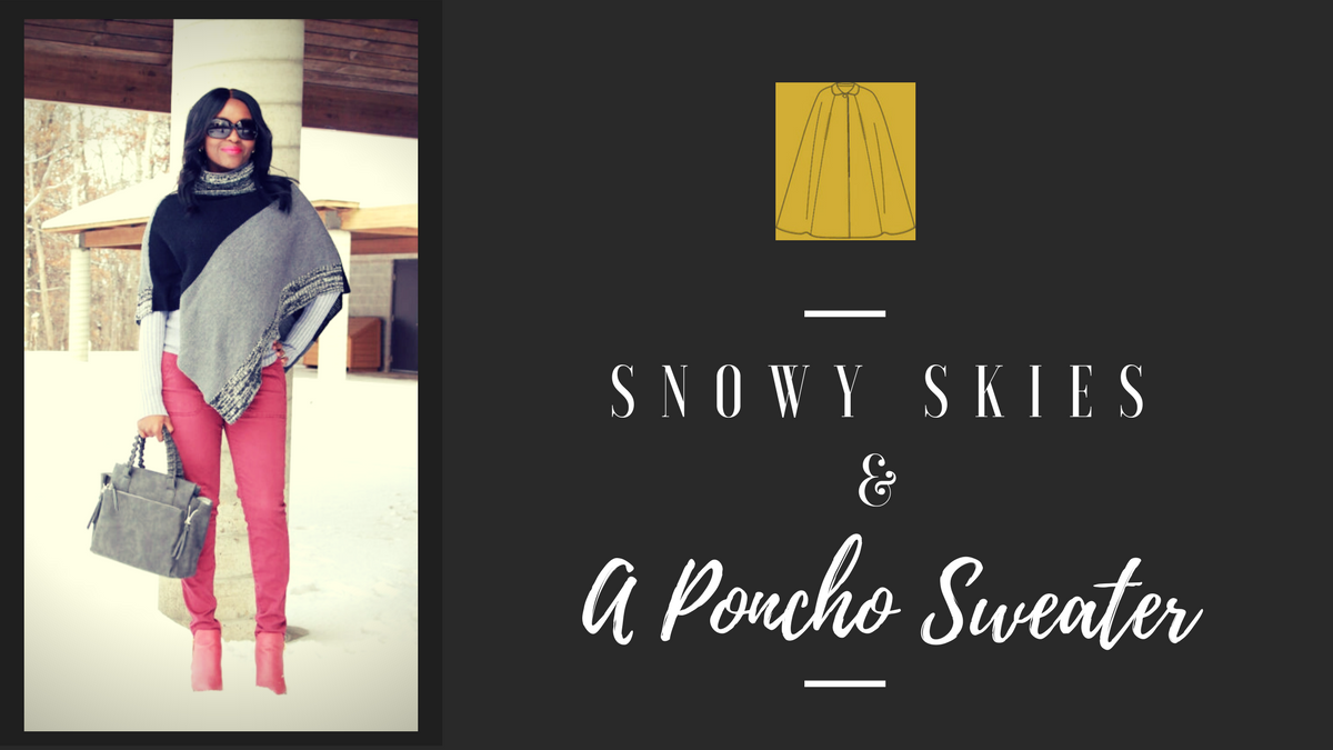 gray poncho sweater
