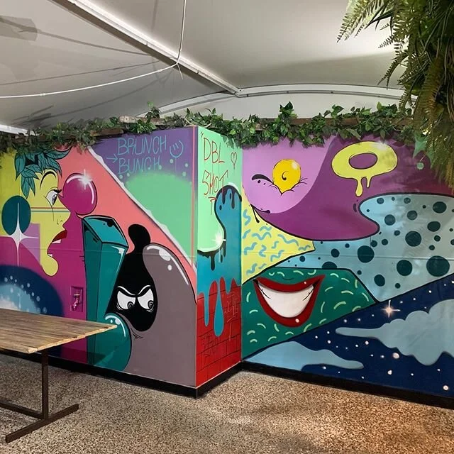 Part one of @cafferepublic mural. .
.
.
.
.
.
.
.
.
.
#mural #muralart #graffitiart #illustration #illustrator #lowbrowart #onetakecans #mtn94 #coffeetime #cafe #brisbane #muralartist #artist #papers #paperyachtclub