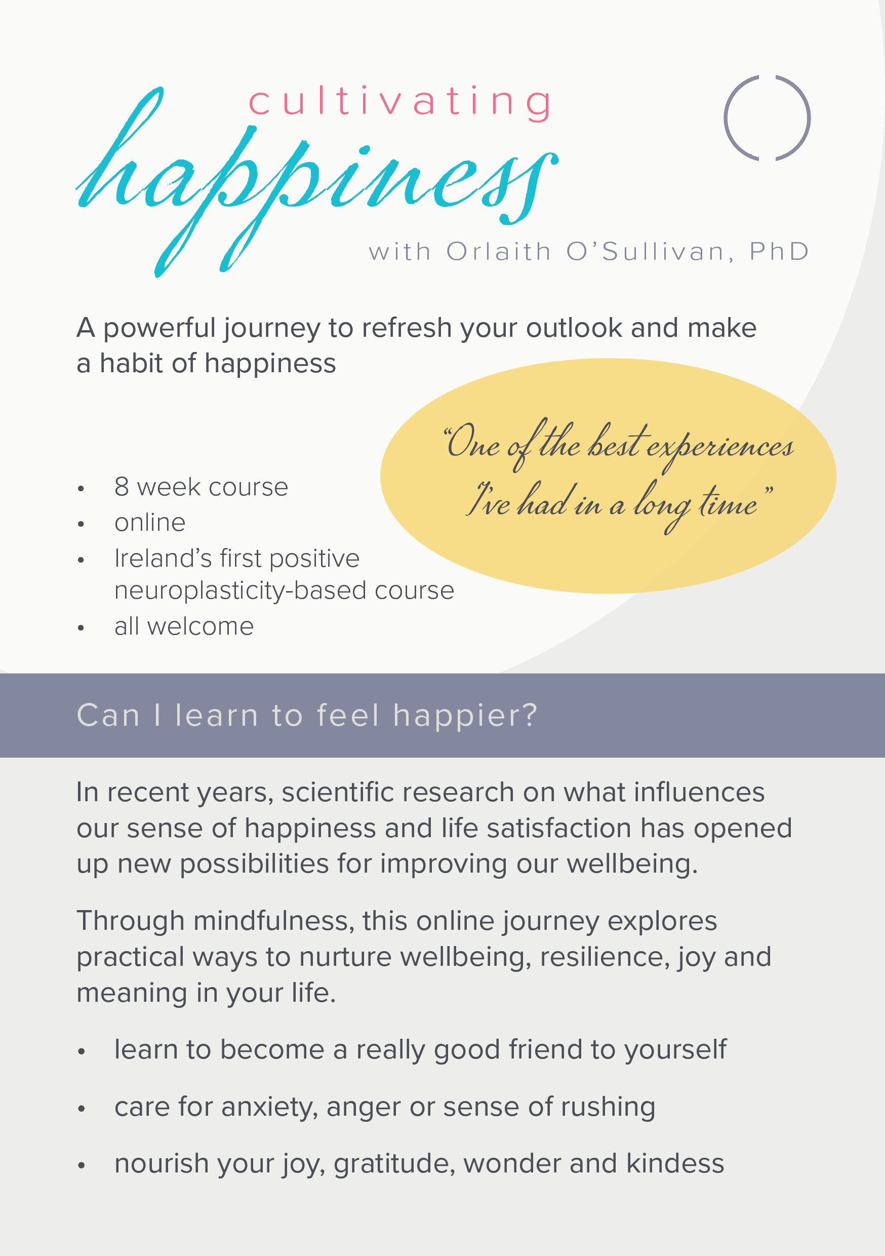 Cultivating Happiness — Orlaith O'Sullivan