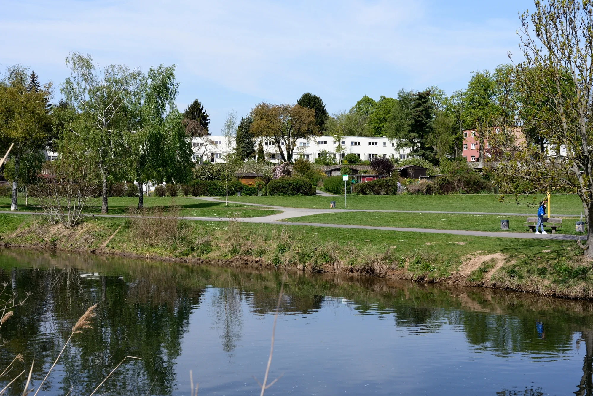 View from the river Nidda looking back to Römerstadt