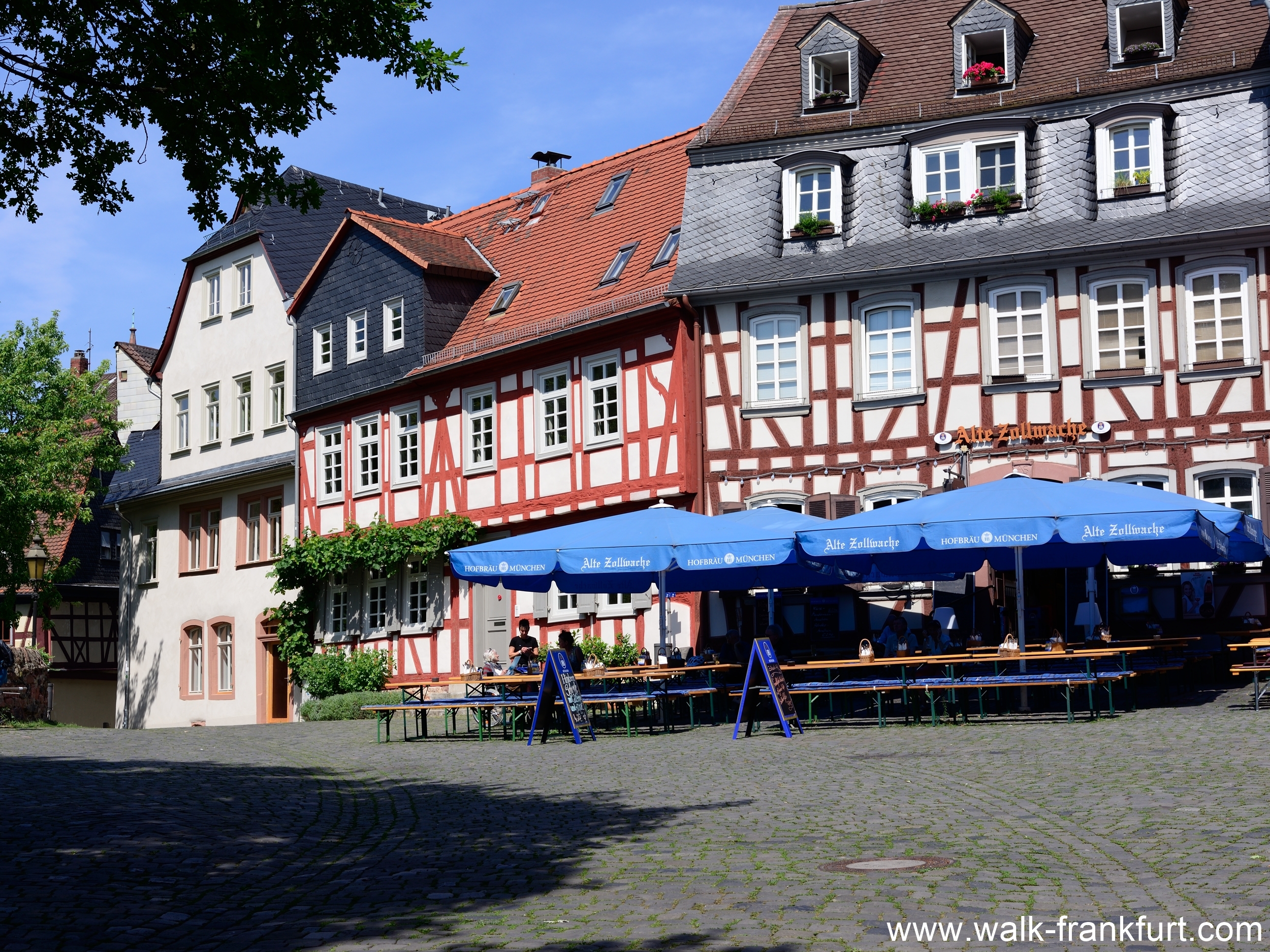 Old town square and restaurants