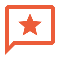 A speech bubble icon with a star inside.