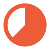 An orange circle with a small segment cut out on the left side.