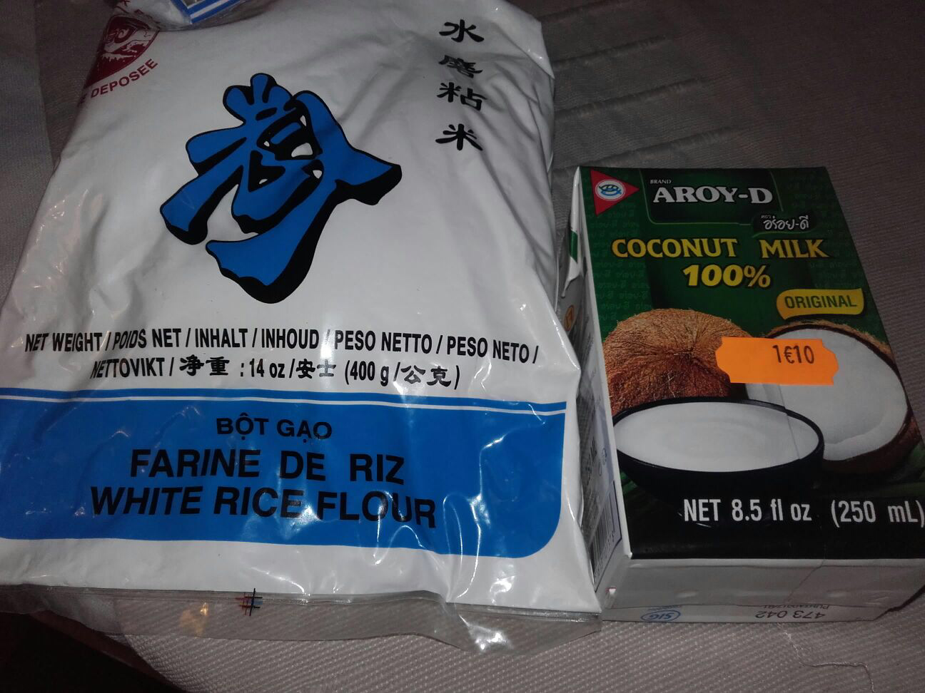 farine de riz et lait de coco