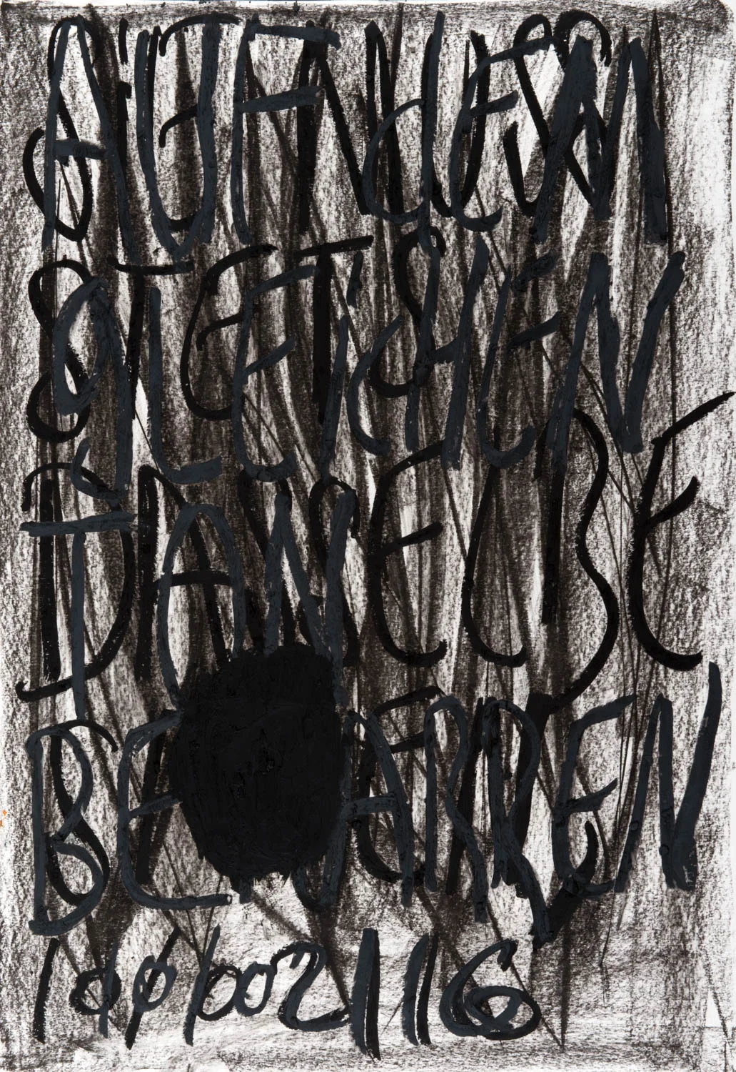 Auf dem gleichen ton be ( Black cercle ) arren 10/02/16 Pastels on Nostalgique Hahnemühle paper 59,4 x 84,1cm (A1) - 190g/m² Photographer: Yigal Pardo 