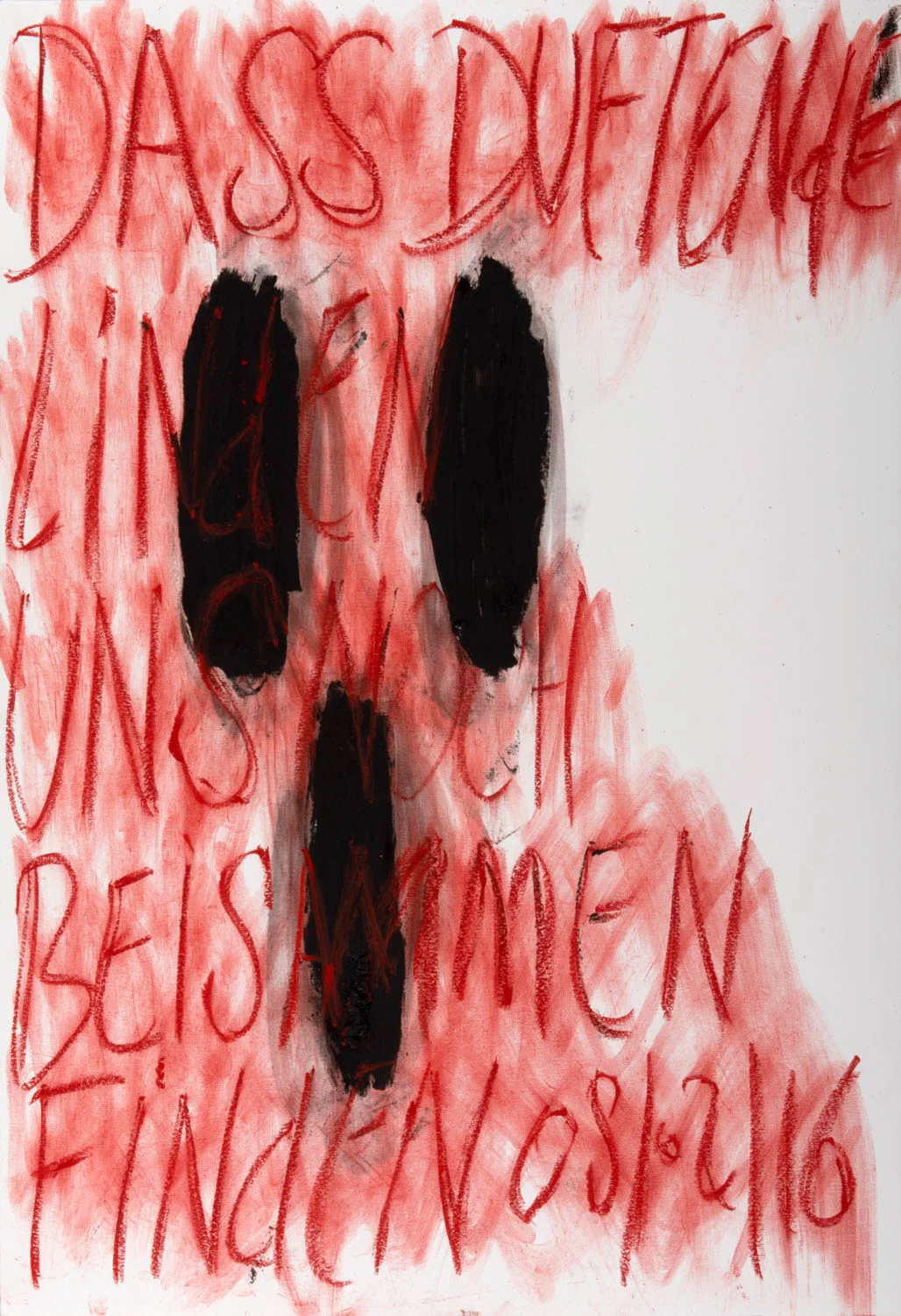 III black glands on a red background 08/02/16 Pastels on Nostalgique Hahnemühle paper 59,4 x 84,1cm (A1) - 190g/m² Photographer: Yigal Pardo