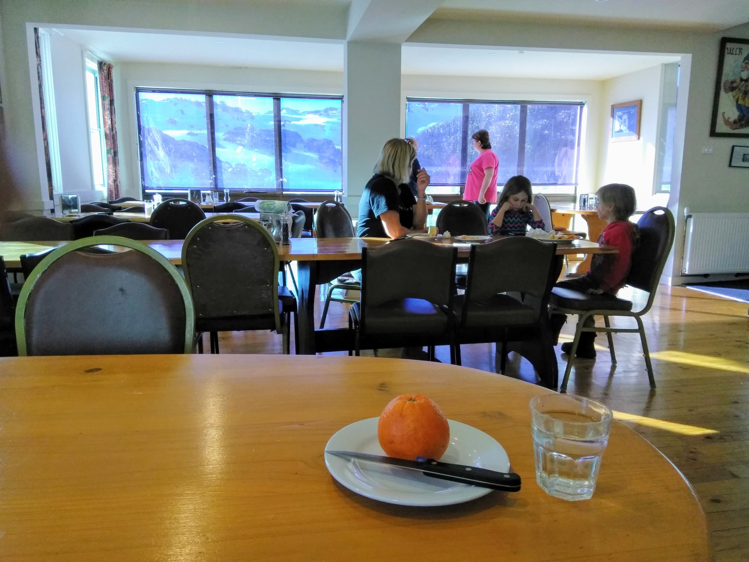 Refurbished dining room at Charlotte Pass lodge