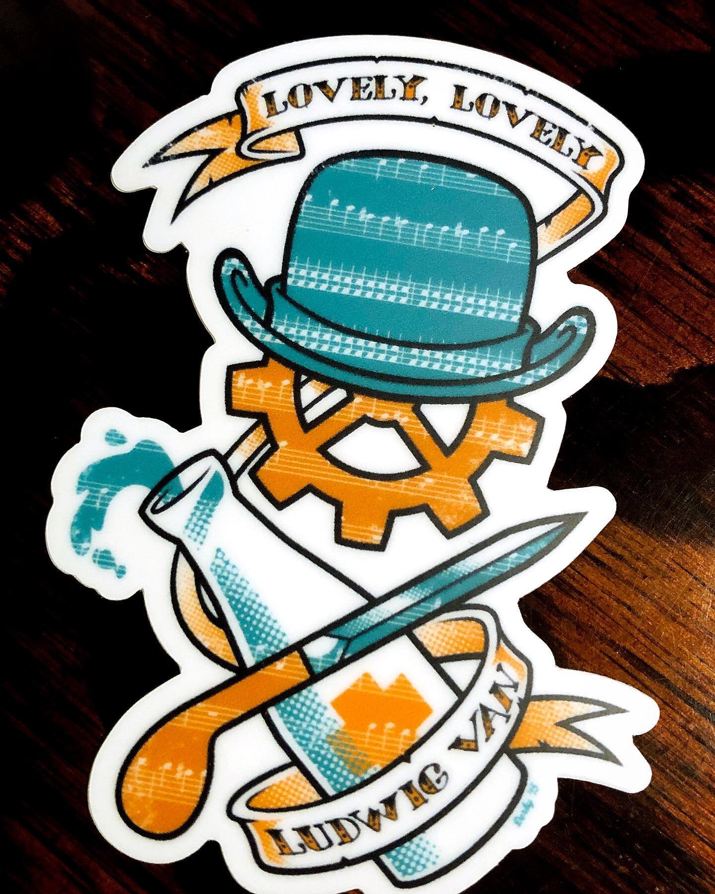 My &ldquo;Ode to Alex&rdquo; design is now available as a 2&rdquo; x 3&rdquo; vinyl sticker in my ETSY shop. Take advantage of my 25% off sticker sale, GOING ON NOW!
#aclockworkorange #malcolmmcdowell #alexdelarge #ludwigvan 
https://www.etsy.com/lis