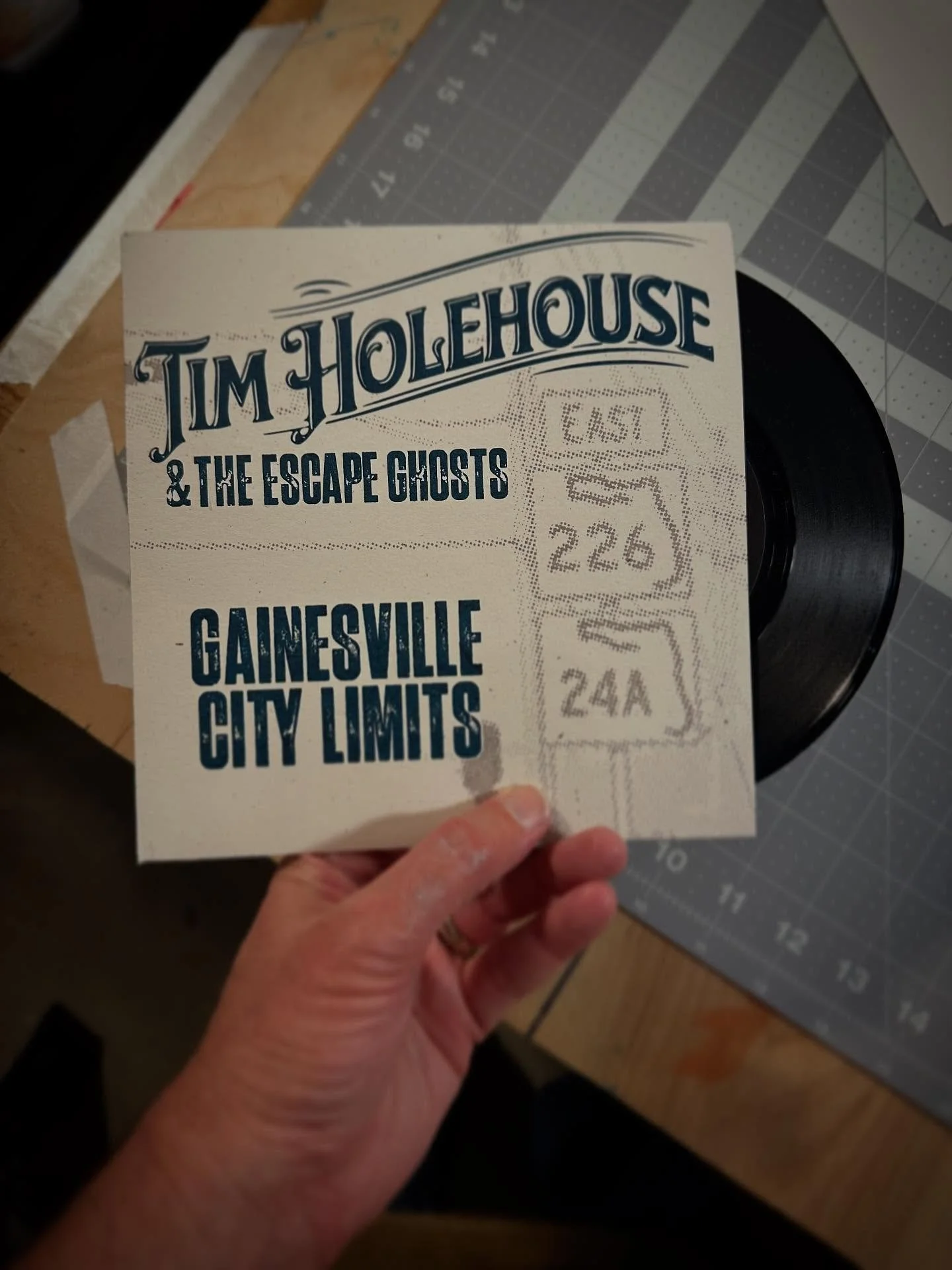 Honored and privileged to be a part of this project with some truly talented people. @malumandmortis invited me to participate in designing (and screenprinting) some record sleeves for a limited edition 7&rdquo; by @timholehouse to be sold on his tou