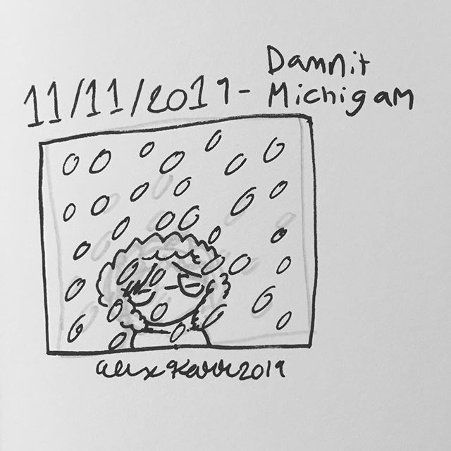 Michigan decided to unleash it&rsquo;s wrath today 
#sketch #comic #diary #snow #blizzard