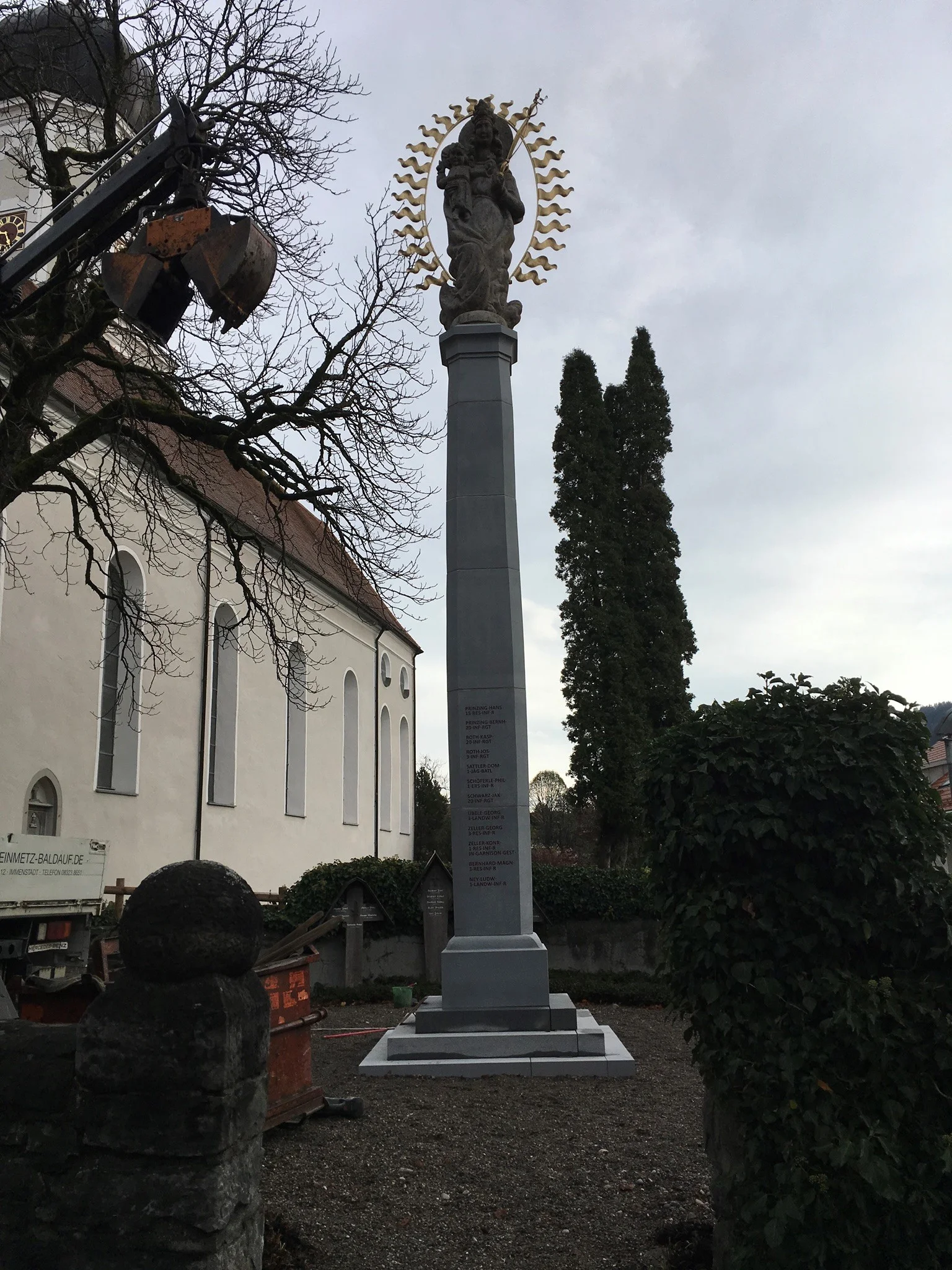 Mariensäule Rettenberg | Restaurierung Steinmetzwerksatt Schlienz