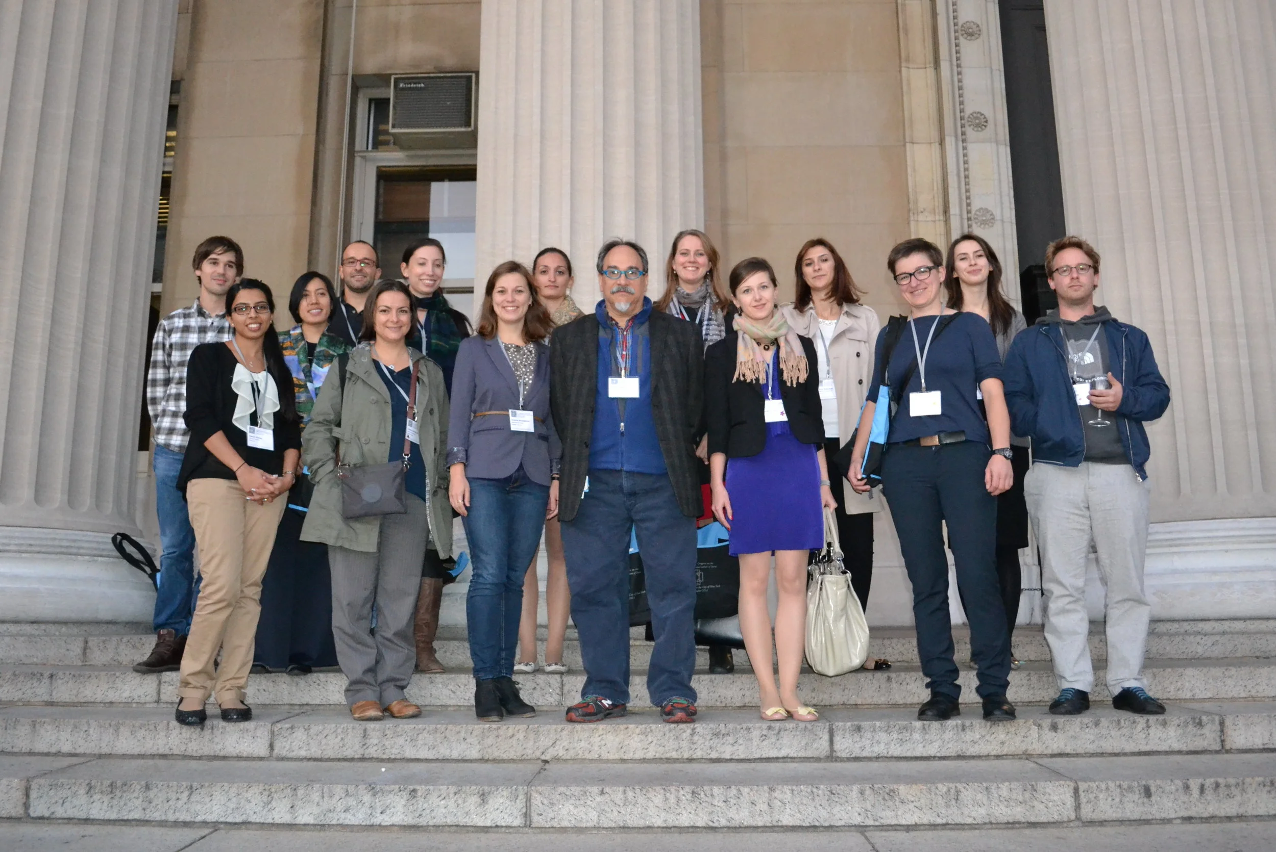 Norman Weiss with students who received a scholarship to attend the 12th Stone Conference