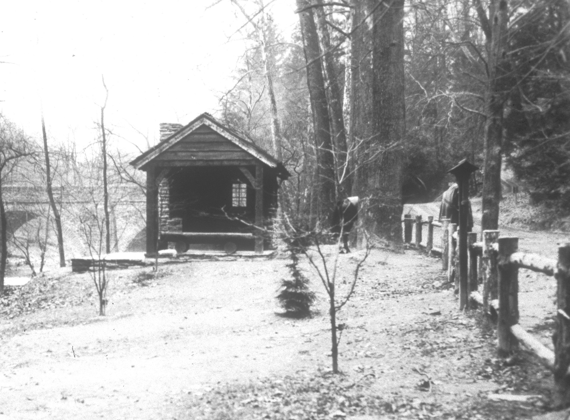 Figure 3. Allen’s Lane Shelter, original WPA documentation photograph, 1938 (Fairmount Park Commission Archives, Philadelphia, Pennsylvania).