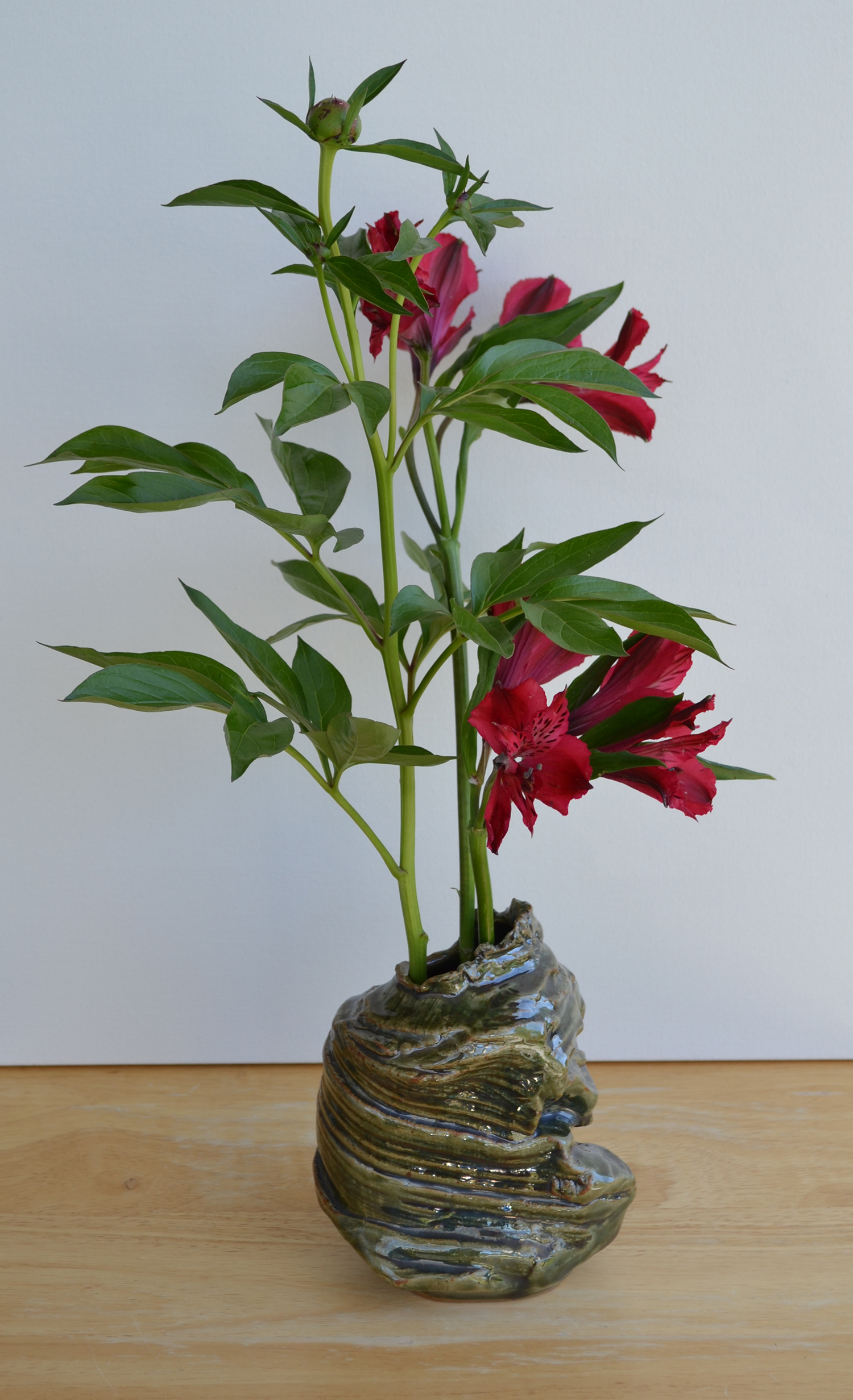 Swirl Vessel with Flower Arrangement