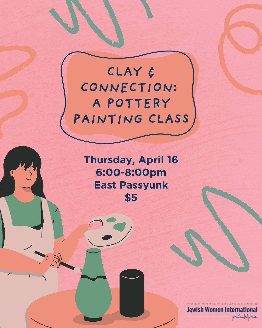 YWIN Philly - Clay &amp; Connection: A Pottery Painting Class